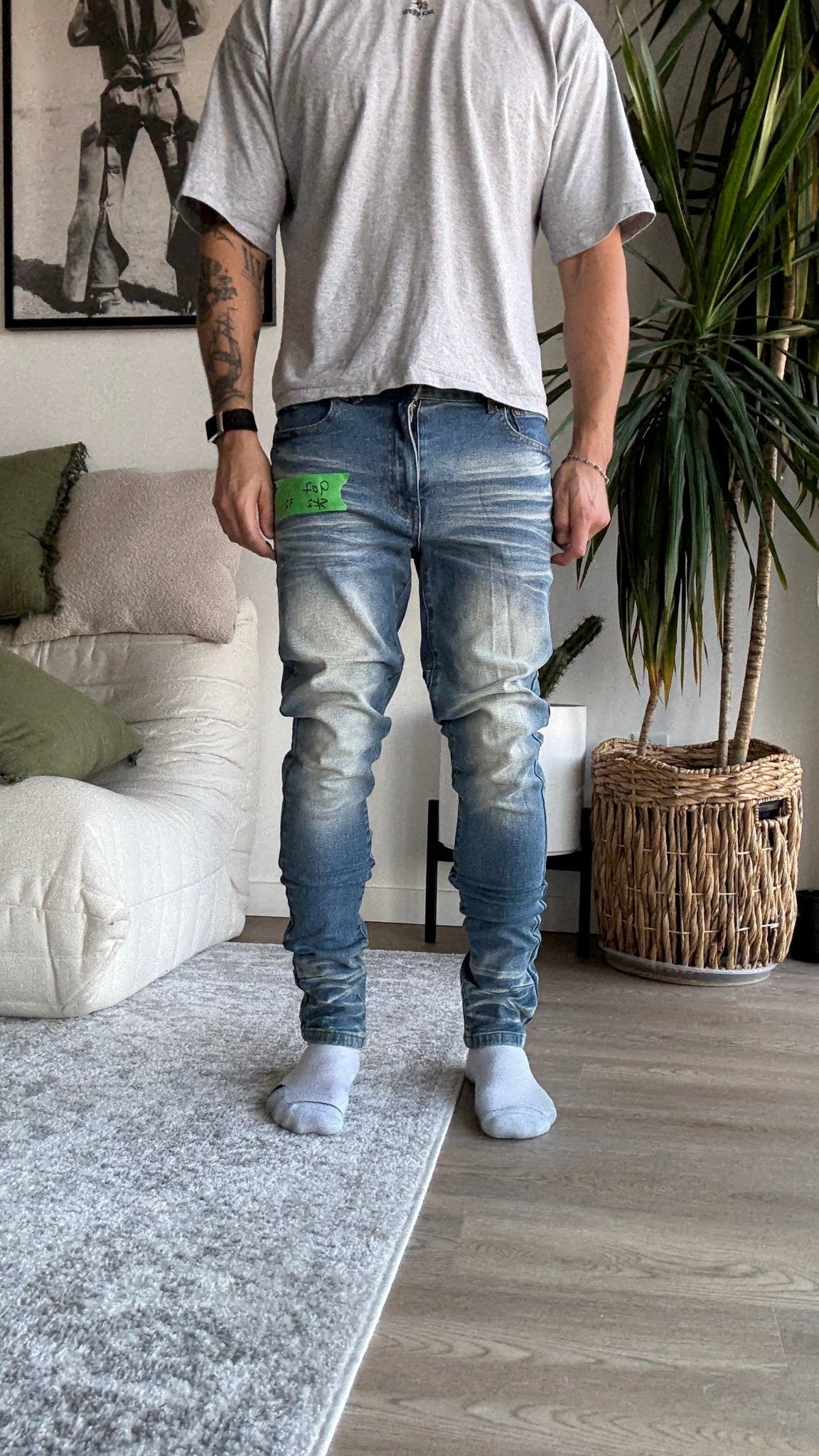 [907] : Skinny Fit Denim – Classic Whisker Blue – 32 - BDK