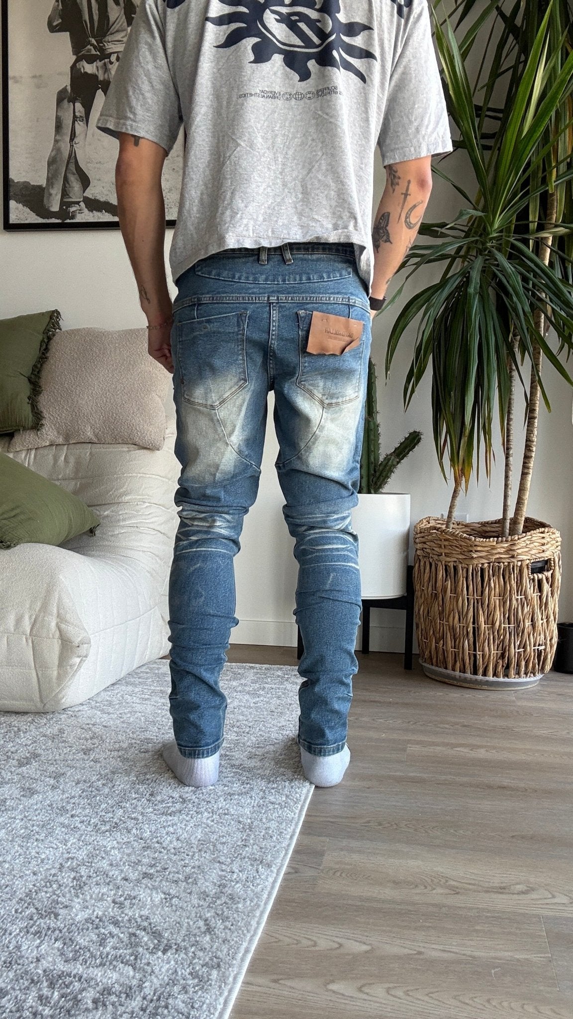 [907] : Skinny Fit Denim – Classic Whisker Blue – 32 - BDK