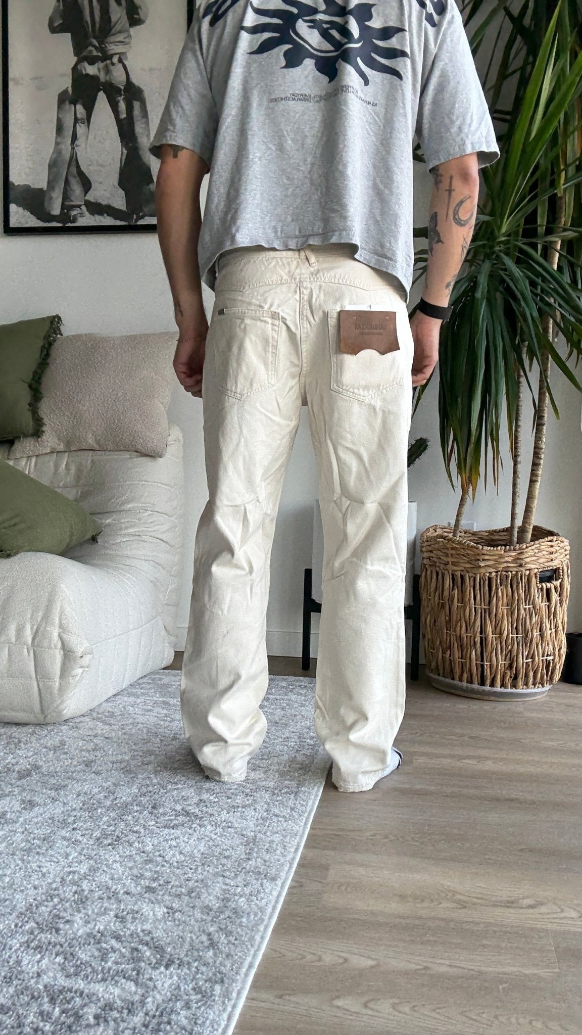 [912] : Slim Fit Denim - Off White - 32 - BDK