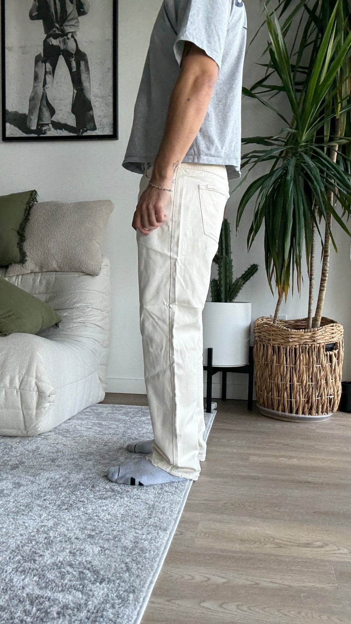 [912] : Slim Fit Denim - Off White - 32 - BDK