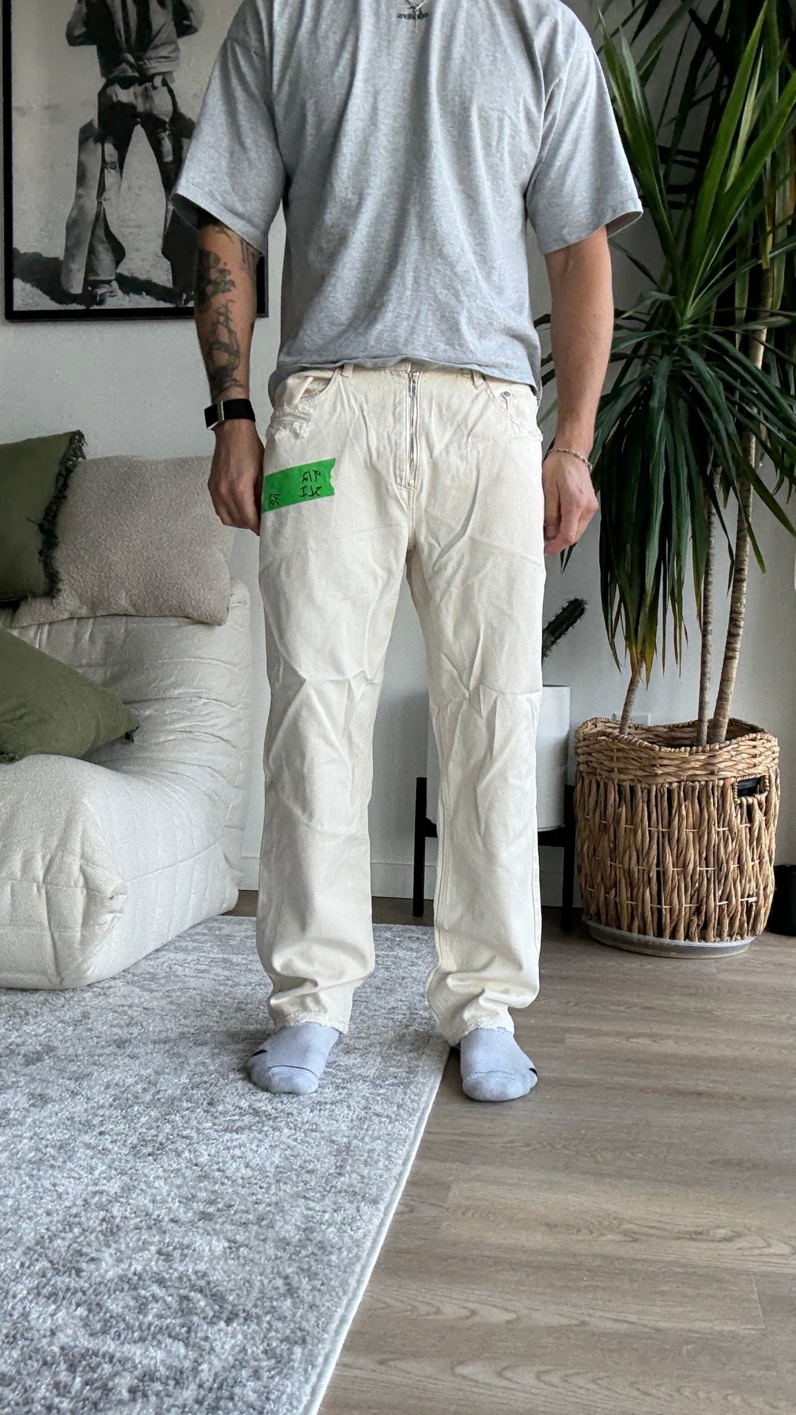 [912] : Slim Fit Denim - Off White - 32 - BDK