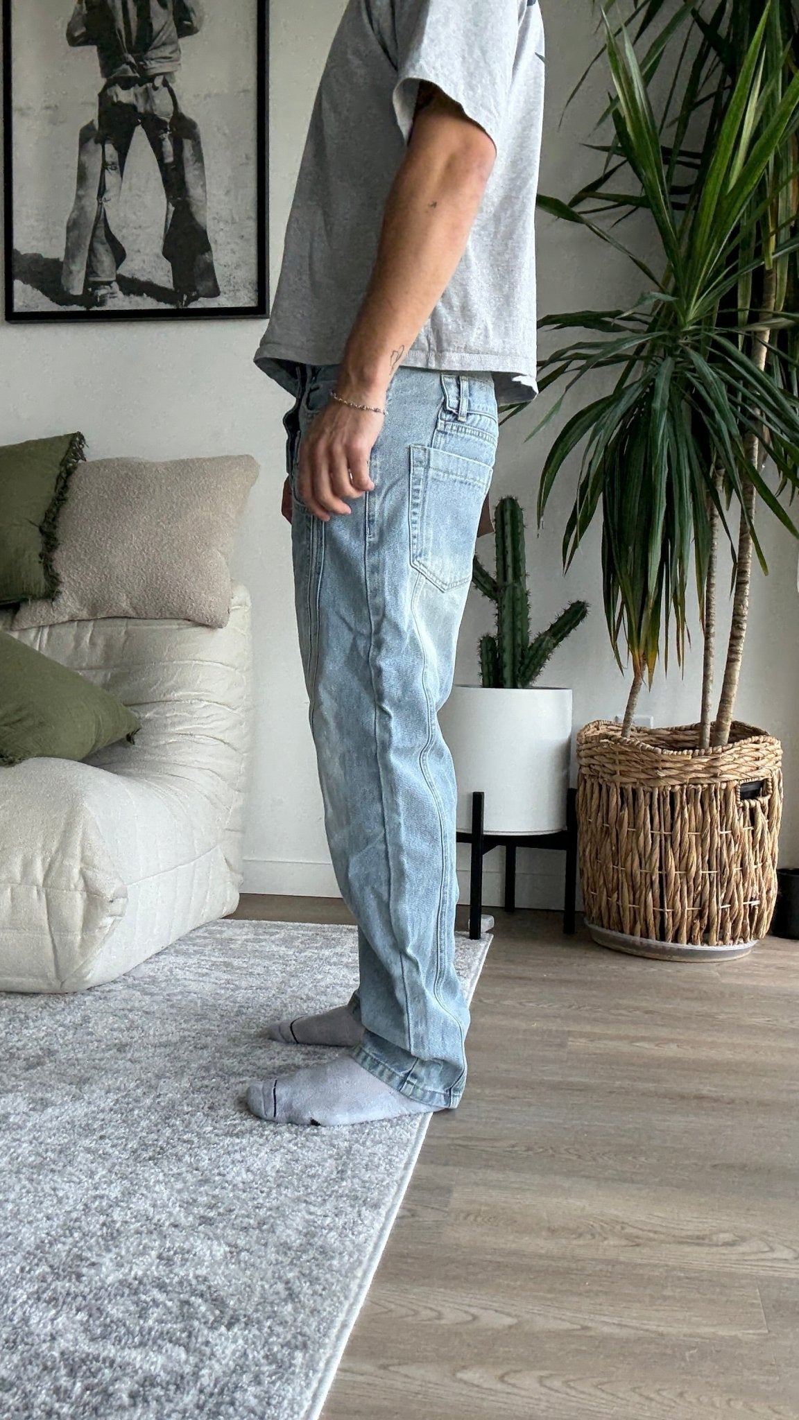 [914] : Slim Fit Denim - Whisker Classic Blue - 32 - BDK