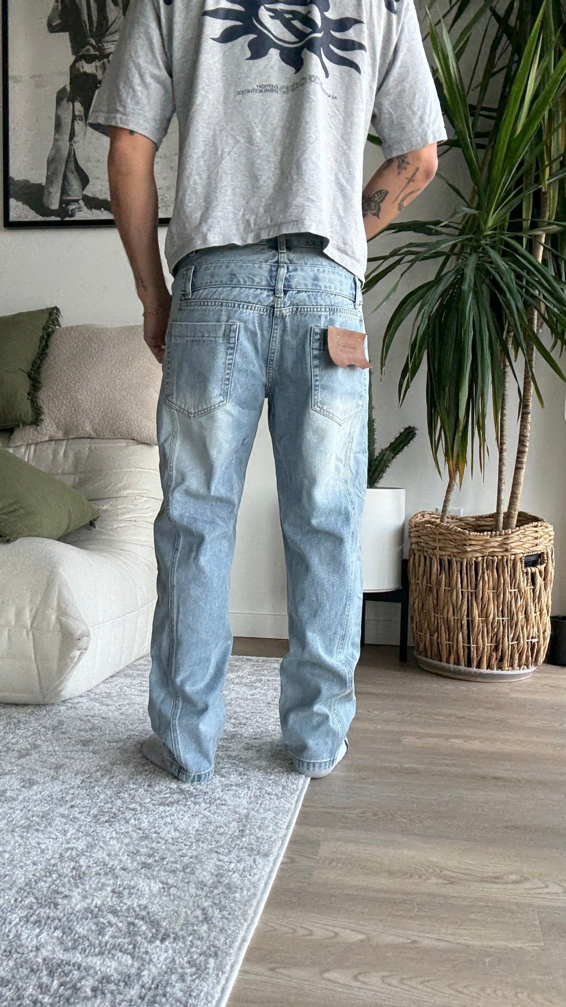 [914] : Slim Fit Denim - Whisker Classic Blue - 32 - BDK