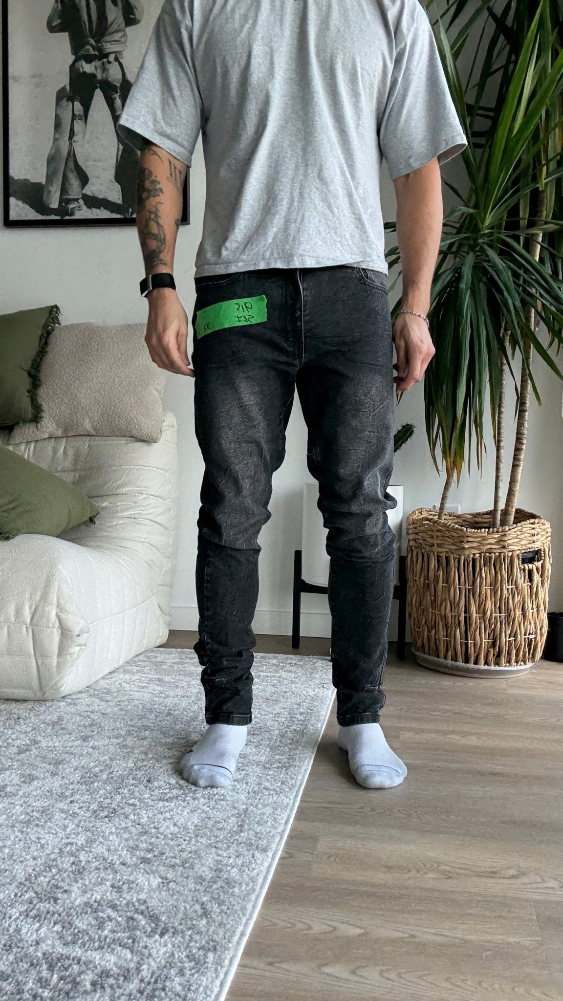 [915] : Skinny Fit Denim - Grey - 32 - BDK