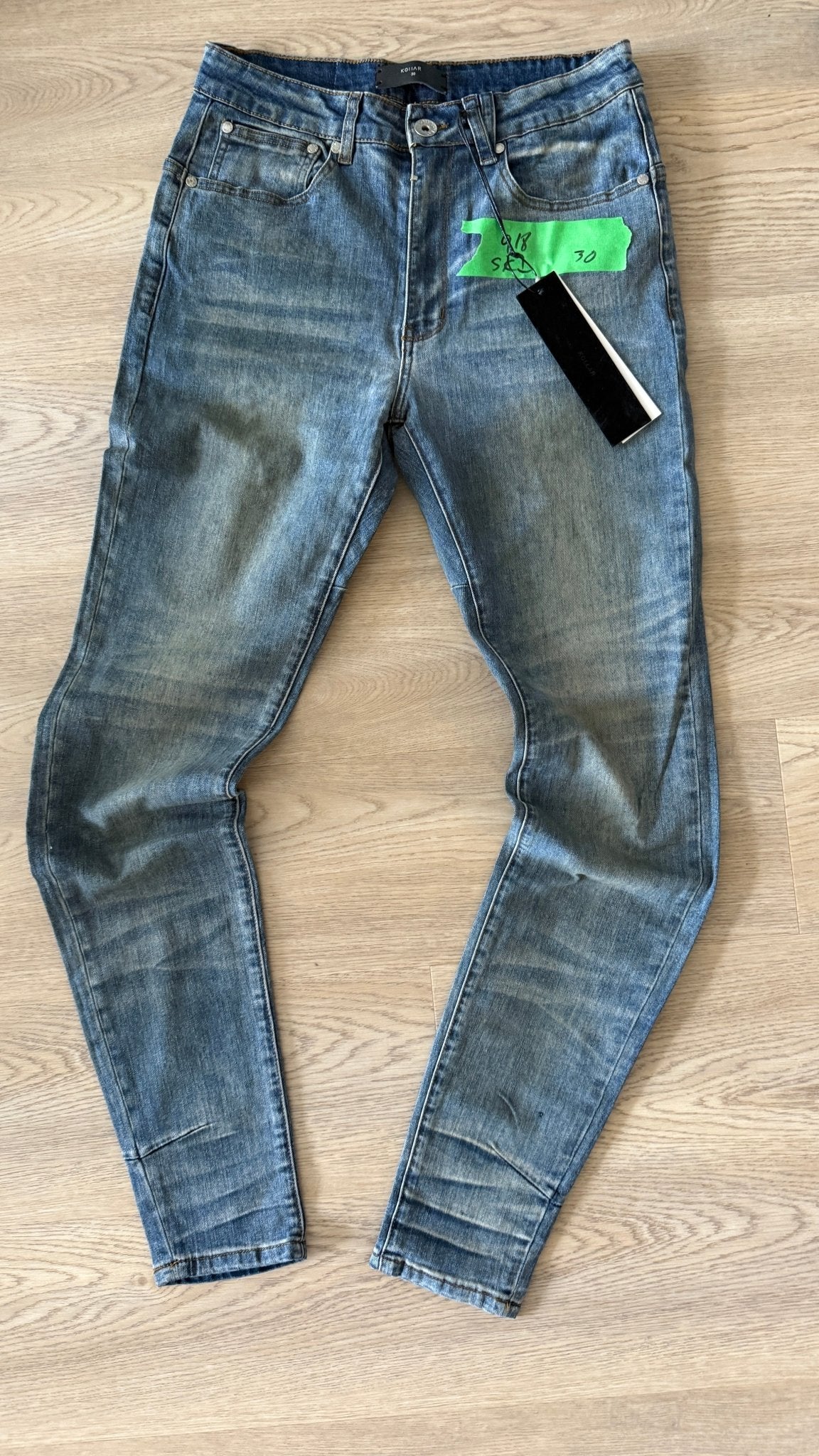 [918] : Skinny Fit Denim – Deep Whisker Blue – 30 - BDK