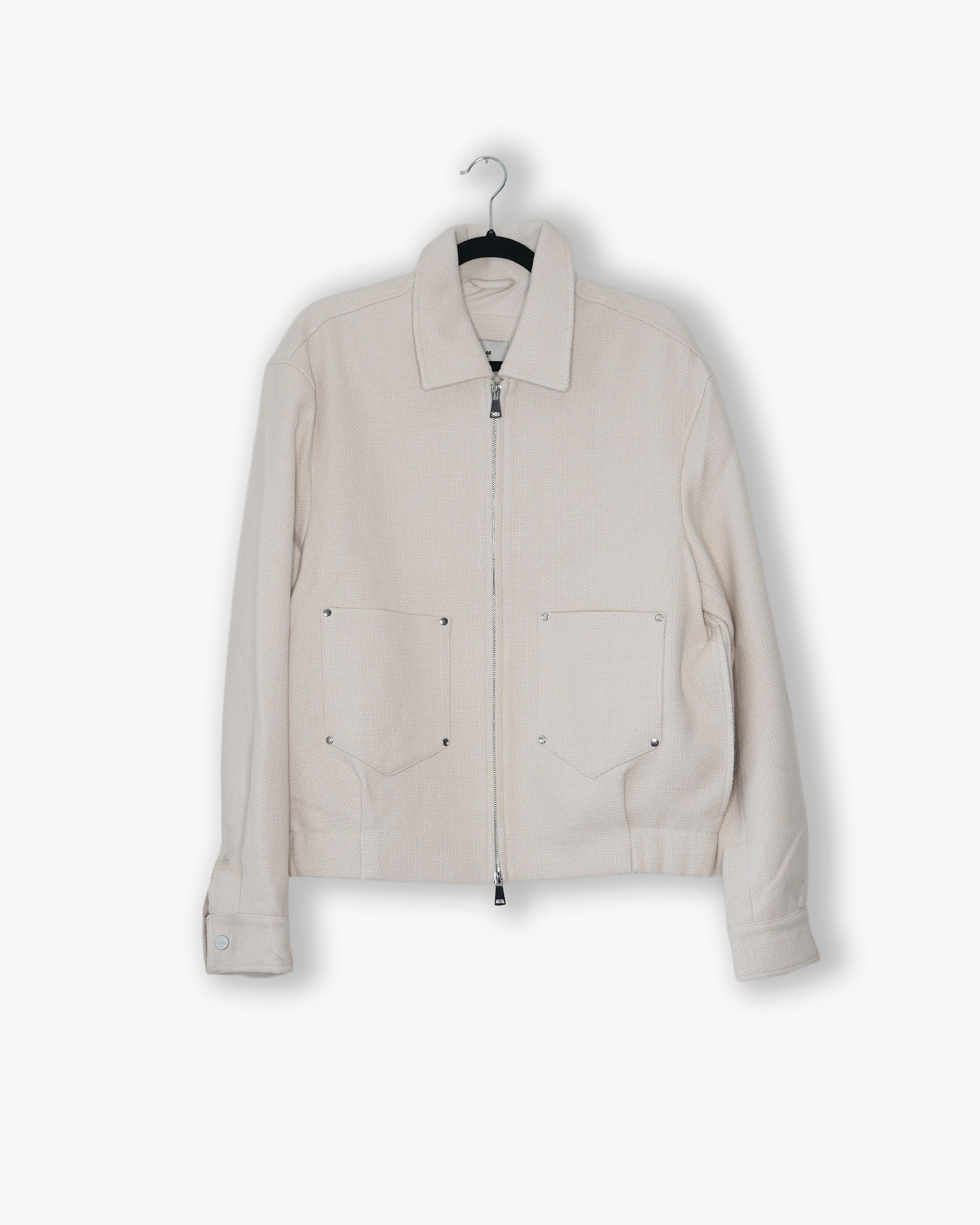 [#91] : Woven Cropped Jacket – Off White – L