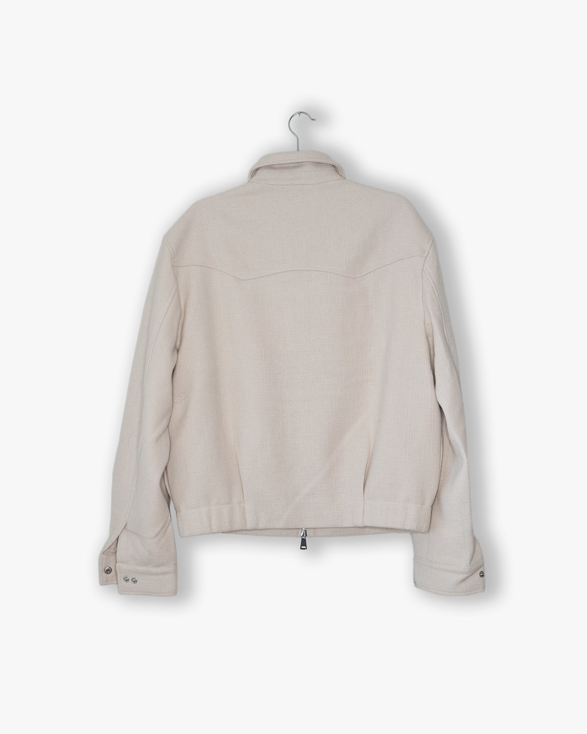 [#91] : Woven Cropped Jacket – Off White – L
