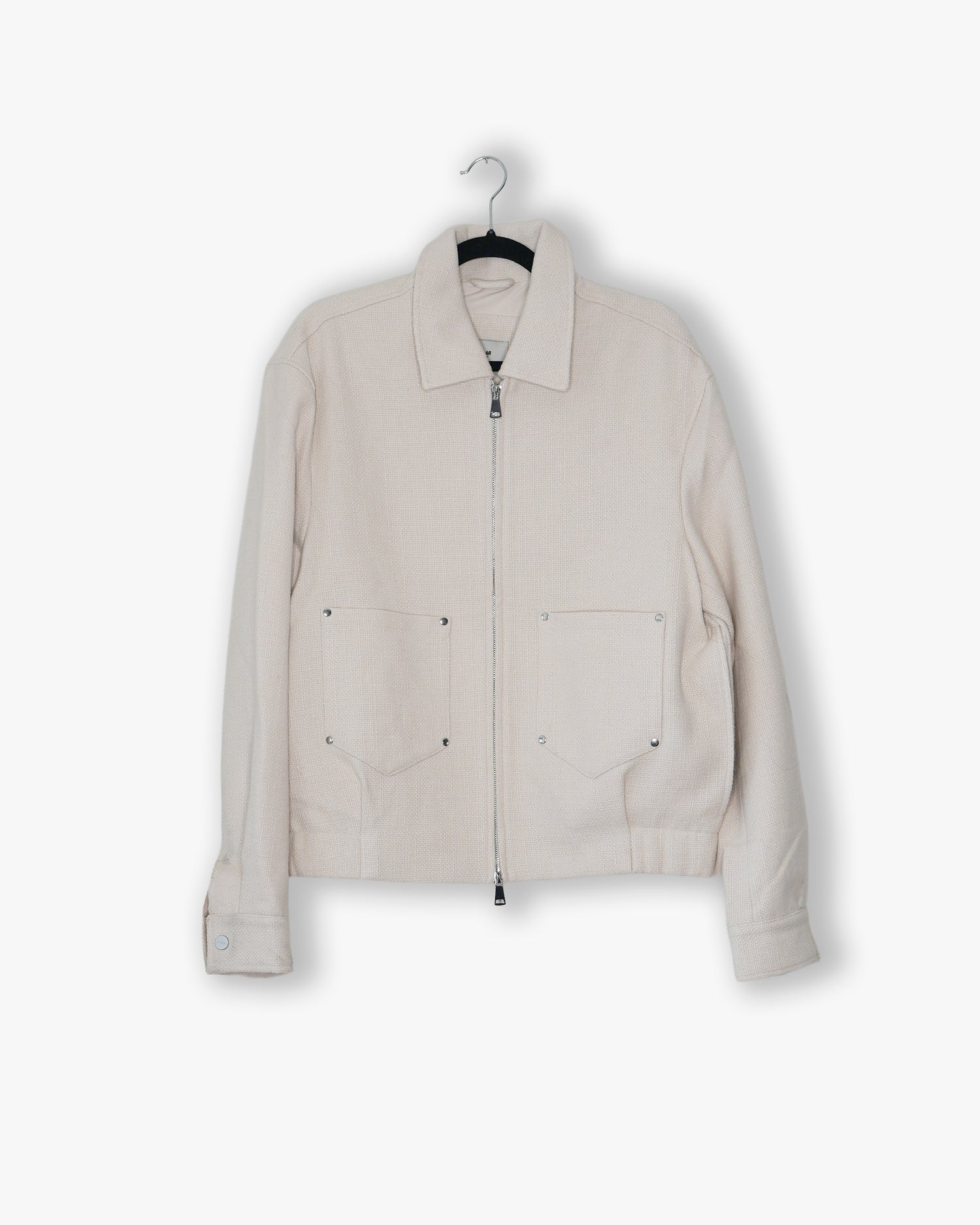 [#92] : Woven Cropped Jacket – Off White – L