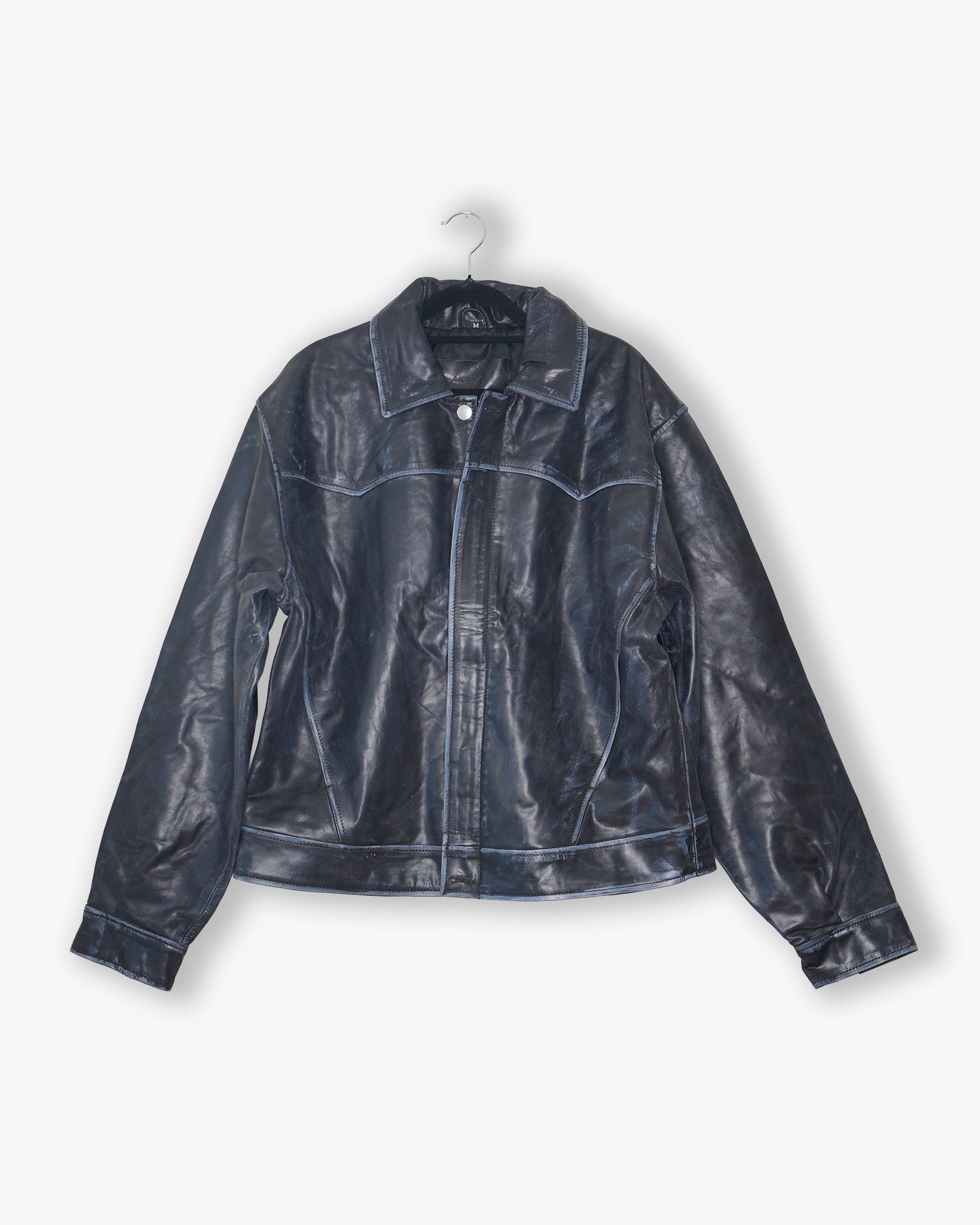 [#97] : Classic Leather Jacket – Vintage Black – M