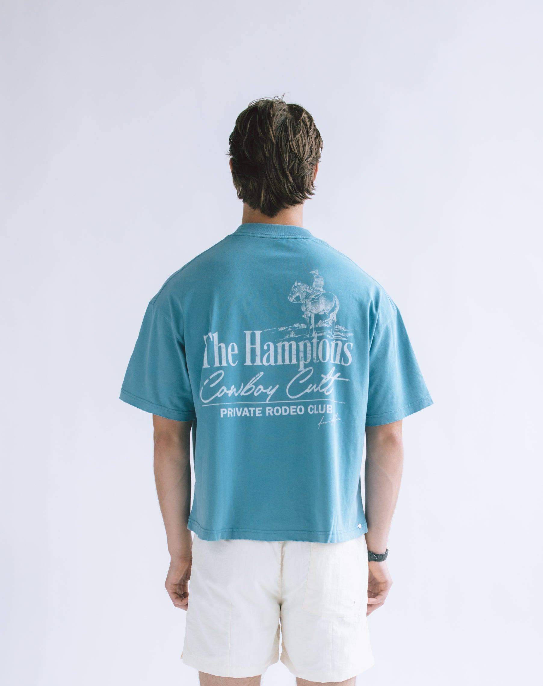 Hamptons Cult Club Crop Tee : Cobalt Blue