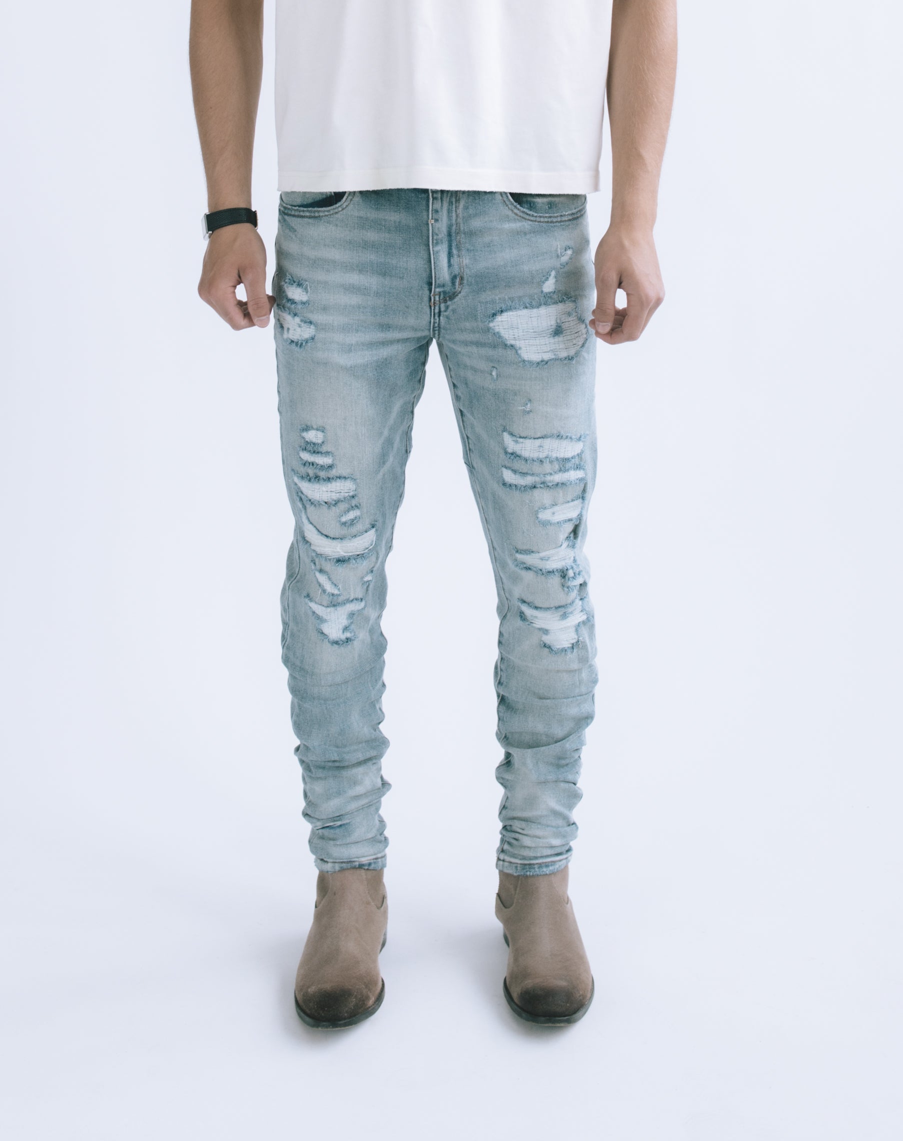 Skinny Cut Denim : Beach Blue