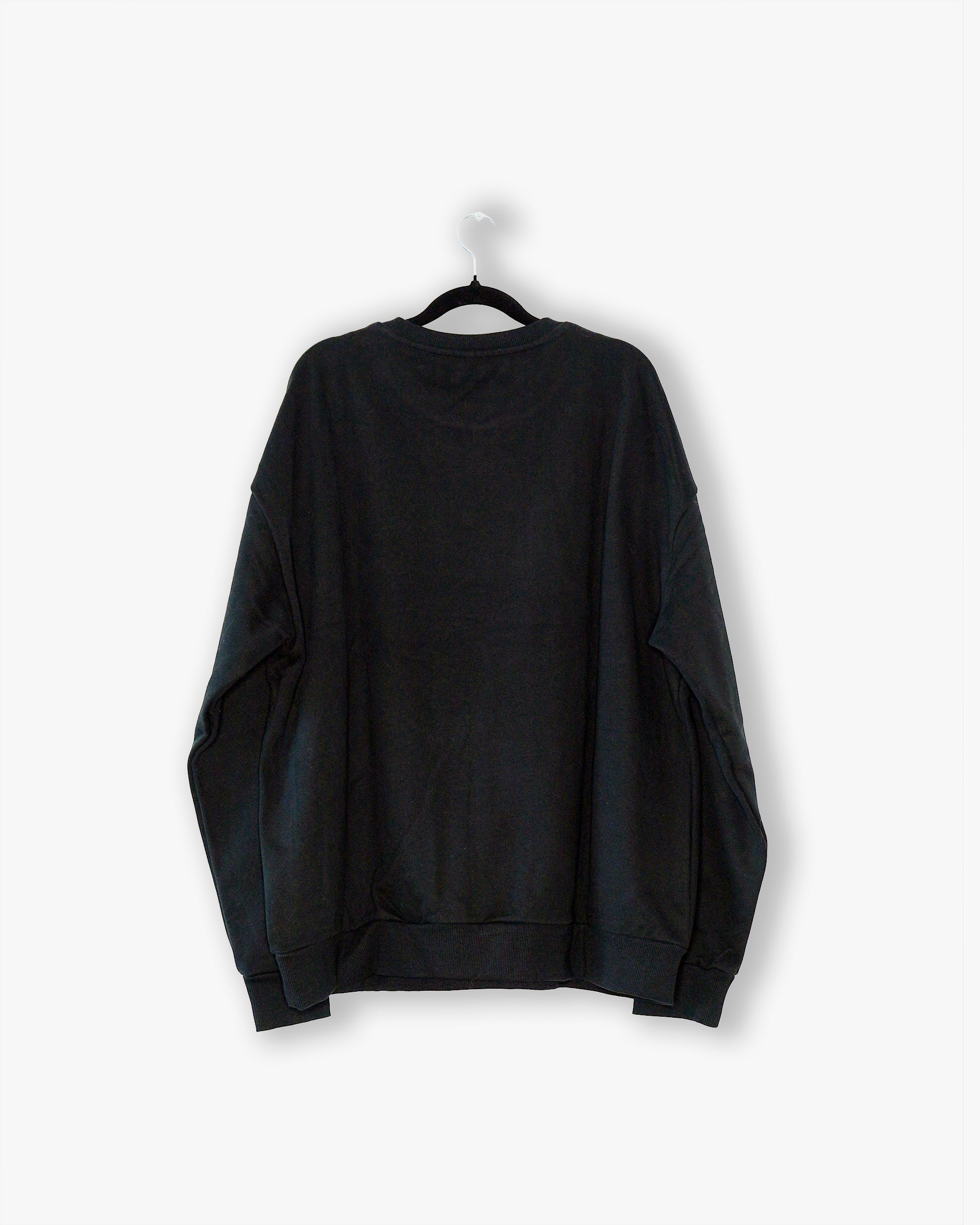 [#21] : Oversized Pullover Crewneck – Black – L