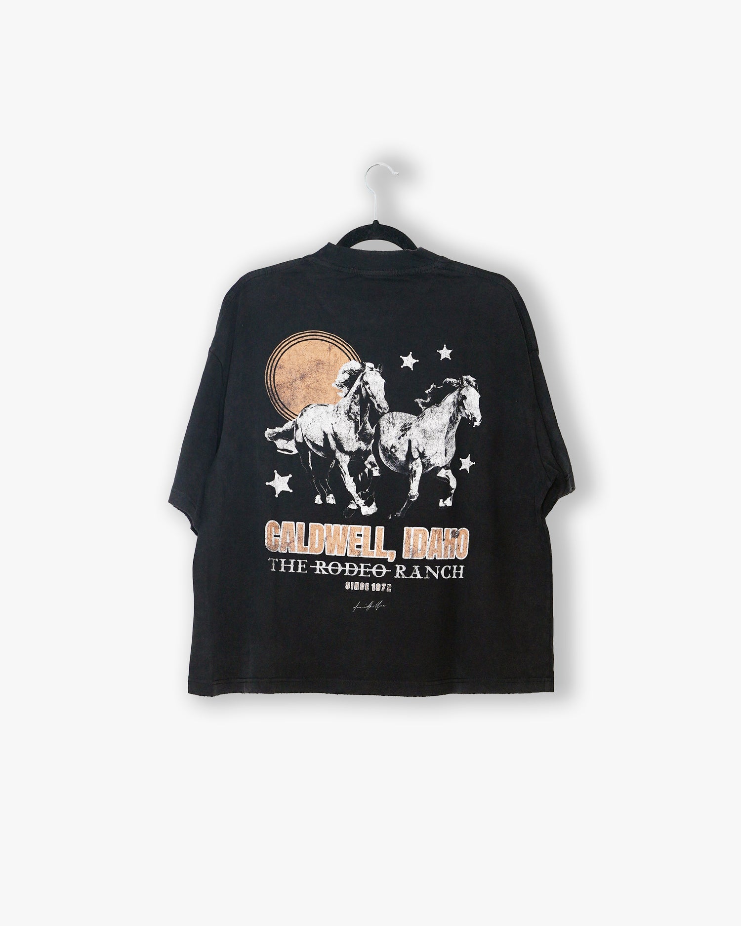 [#108] : Caldwell Cropped Vintage Oversized Tee – Vintage Black – M