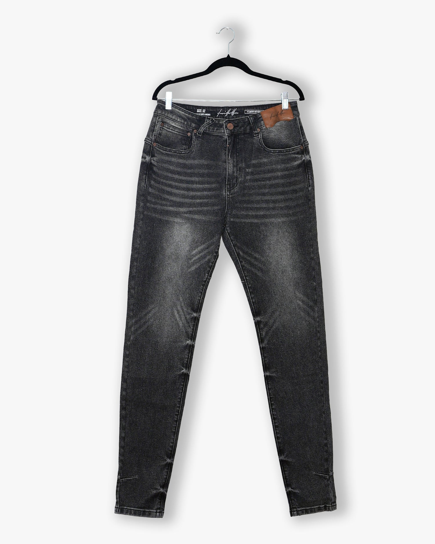 [#117] : Skinny Fit Denim – Whisker Black – 32