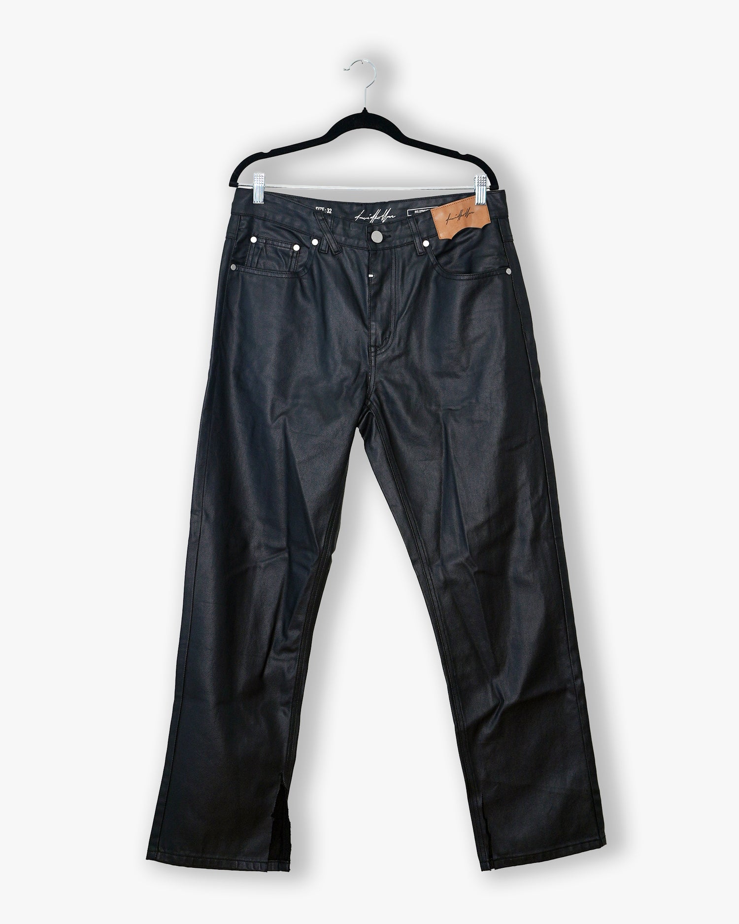 [#124] : Straight Fit Denim – Waxed Black – 32