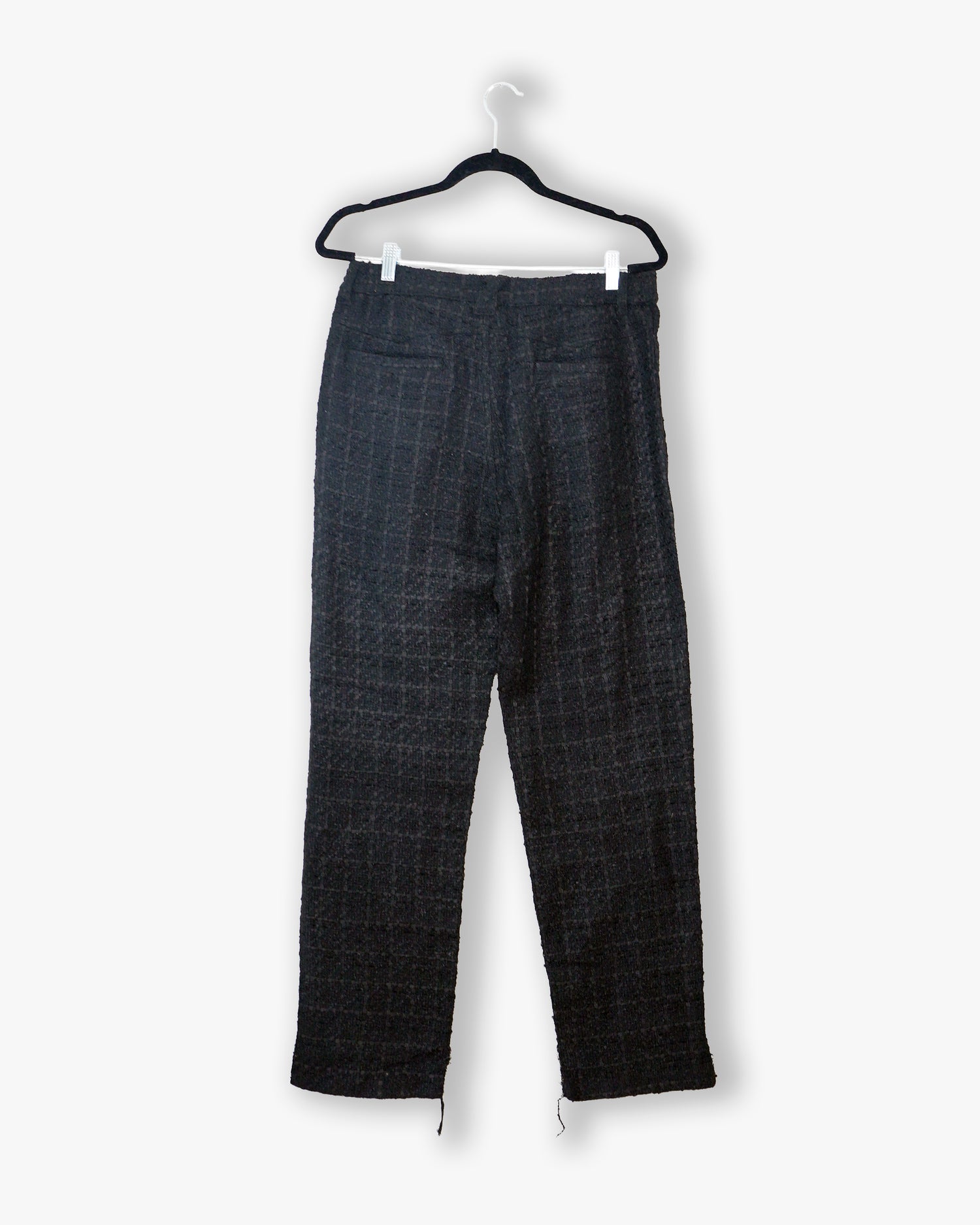 [#130] : Straight Trousers – Tweed Black – M