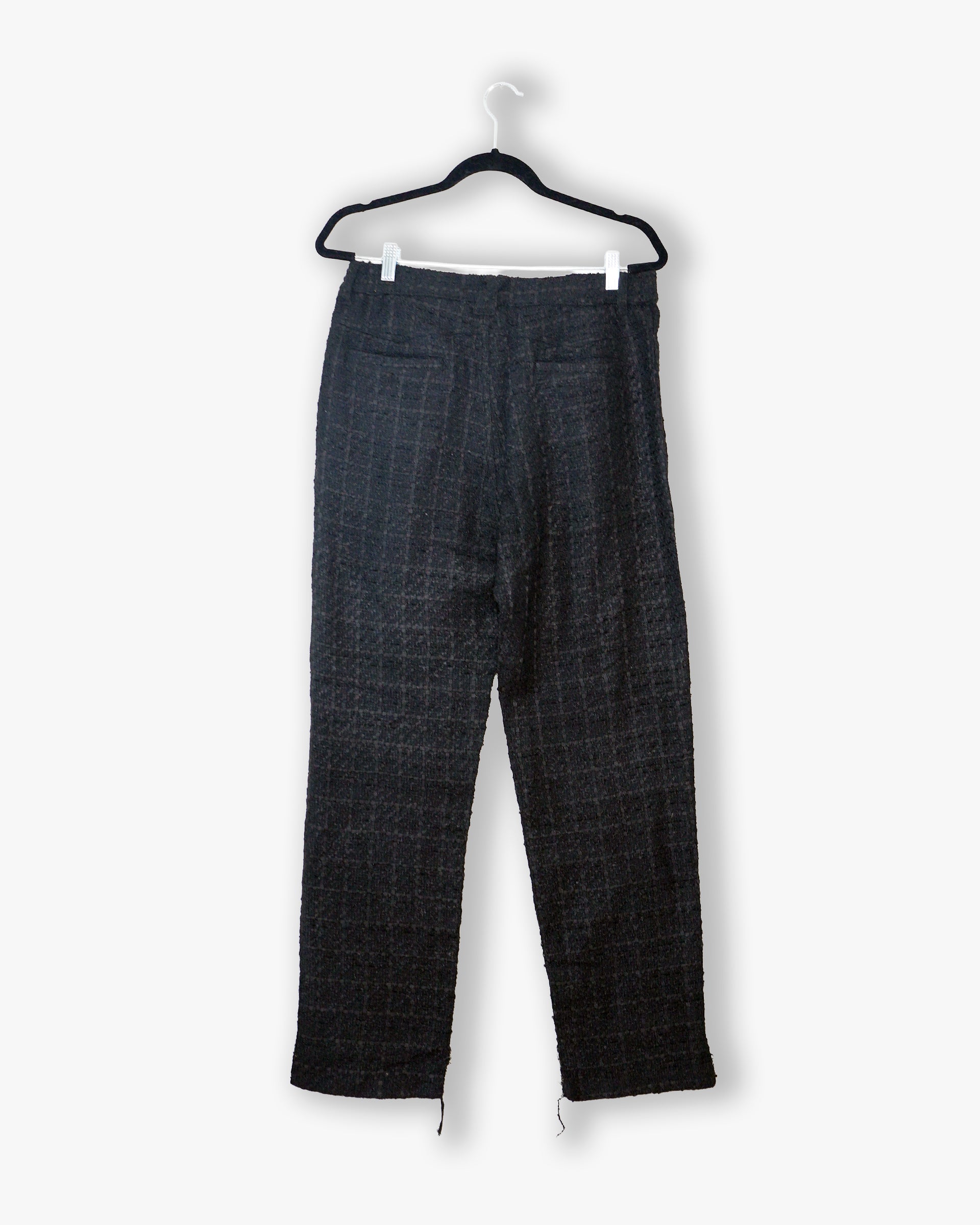 [#130] : Straight Trousers – Tweed Black – M