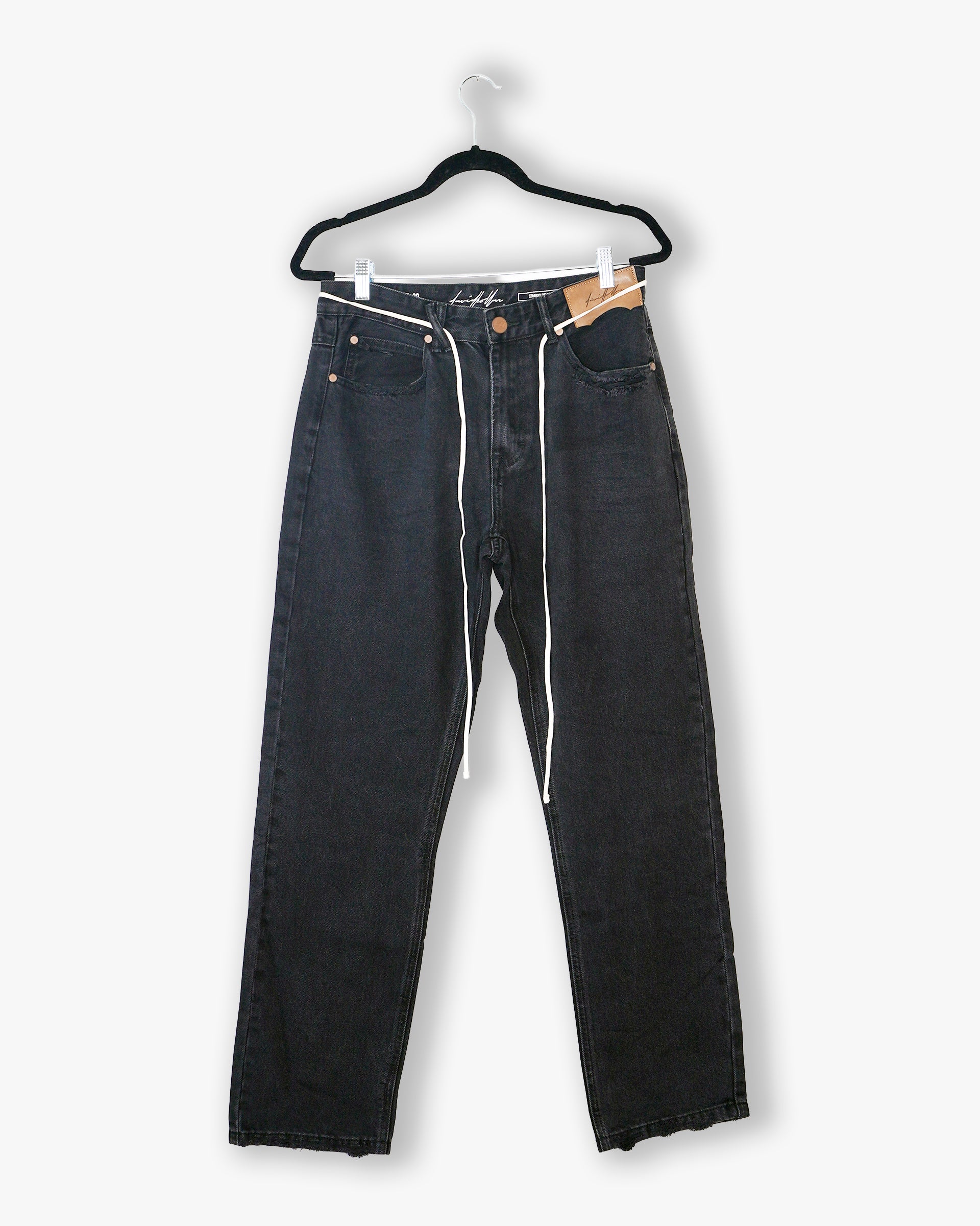 [#141] : Straight Fit Denim – Black – 30