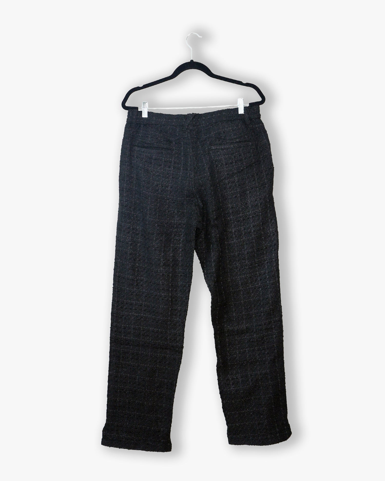 [#143] : Straight Trousers – Tweed Black – L