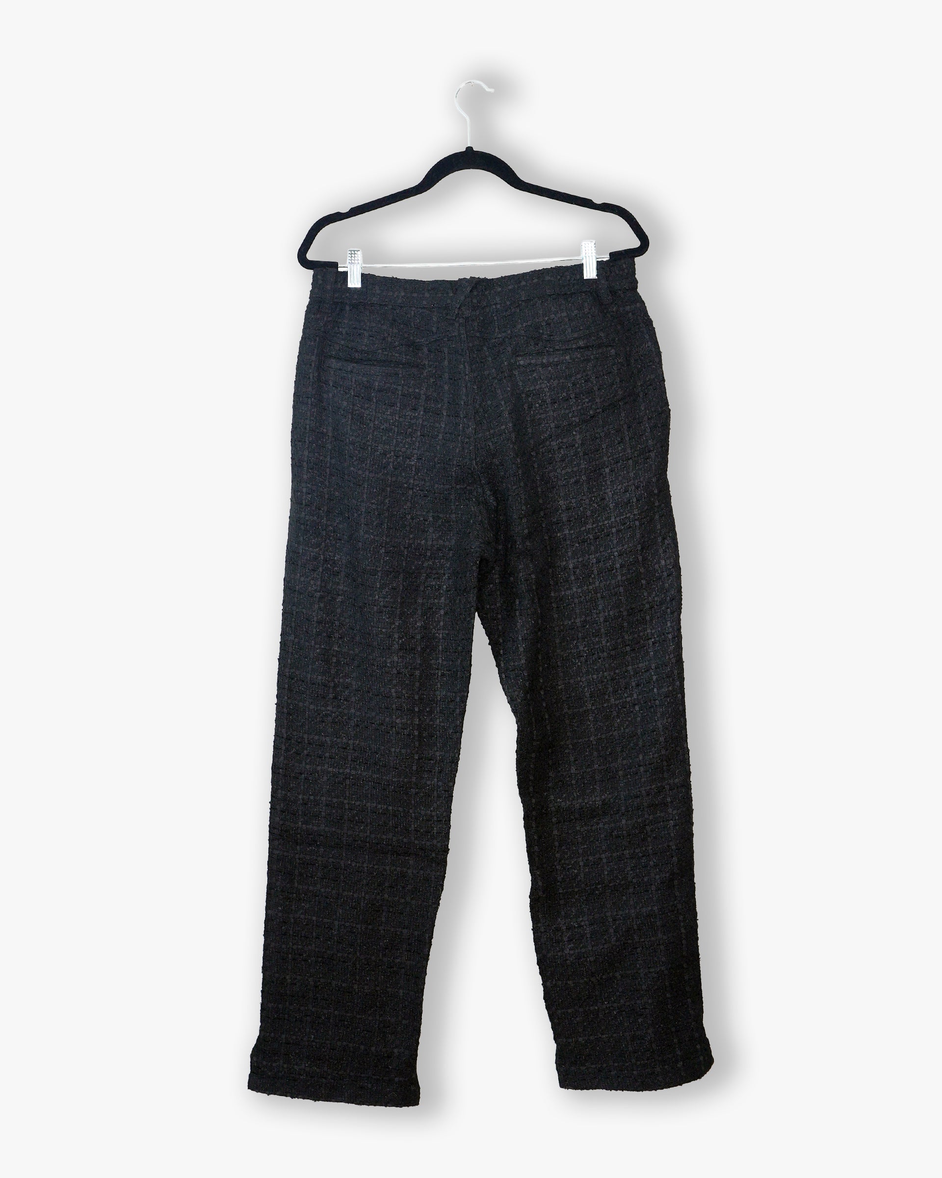[#143] : Straight Trousers – Tweed Black – L
