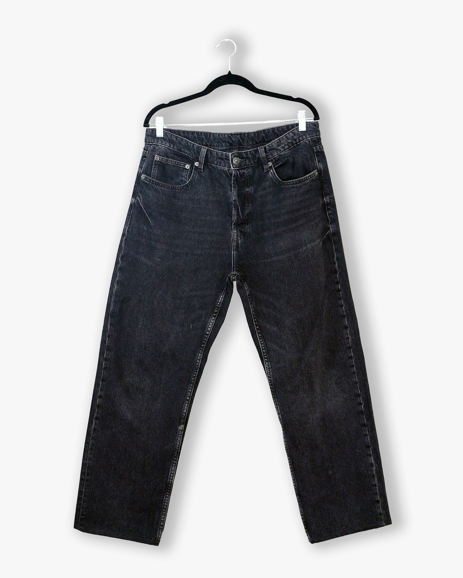 [#160] : Straight Fit Denim – Vintage Black – 34