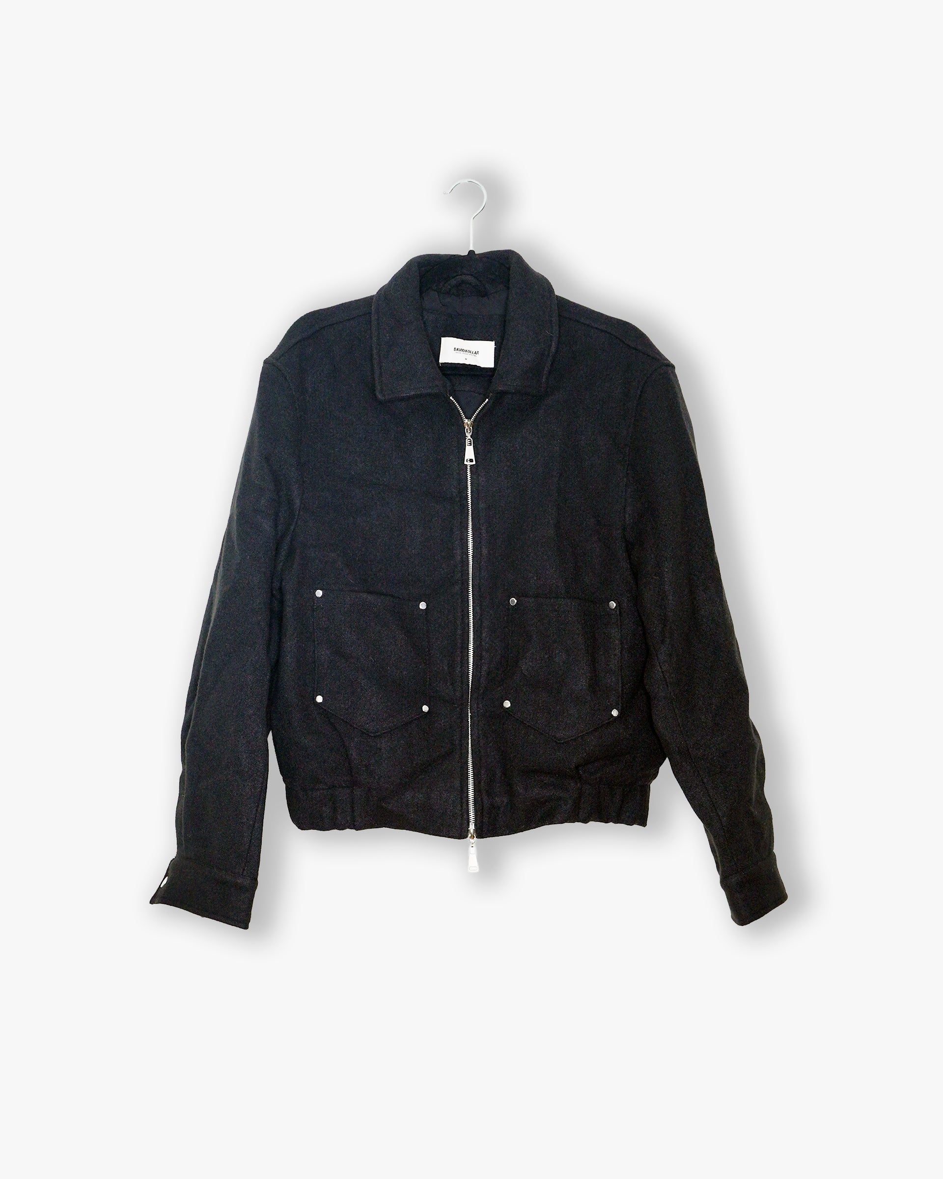 [#182] : Wool Cropped Jacket - Black - M