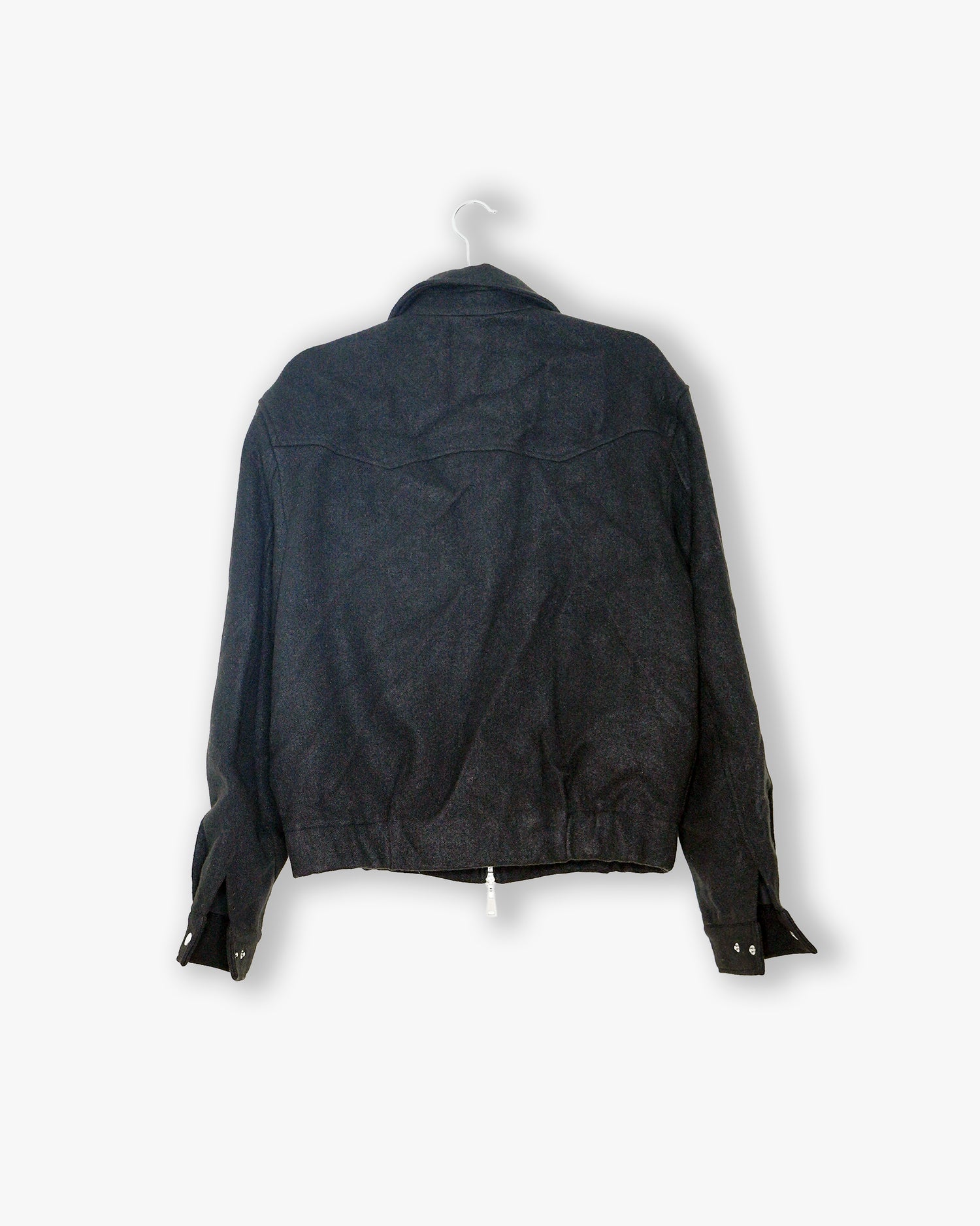 [#182] : Wool Cropped Jacket - Black - M
