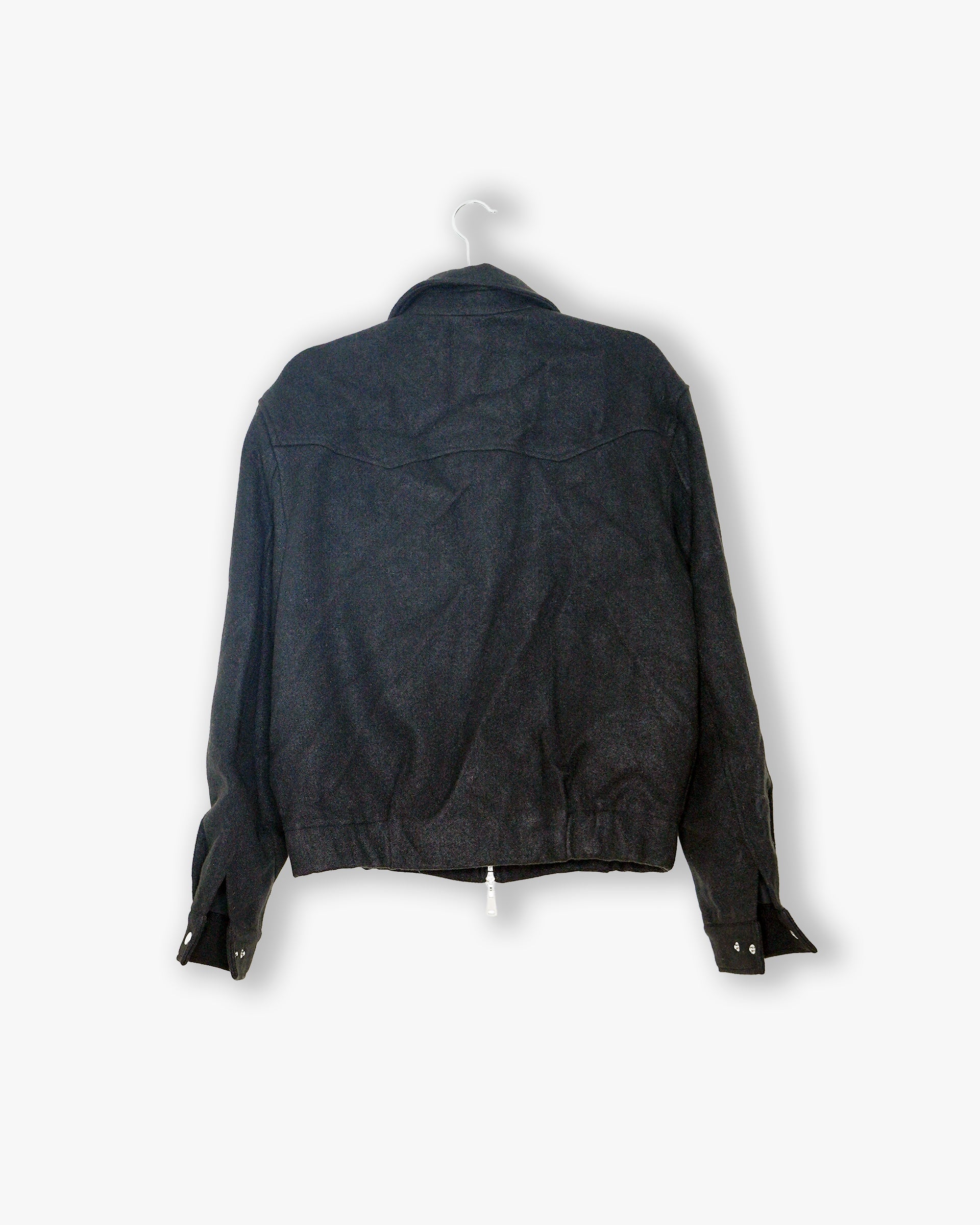 [#182] : Wool Cropped Jacket - Black - M