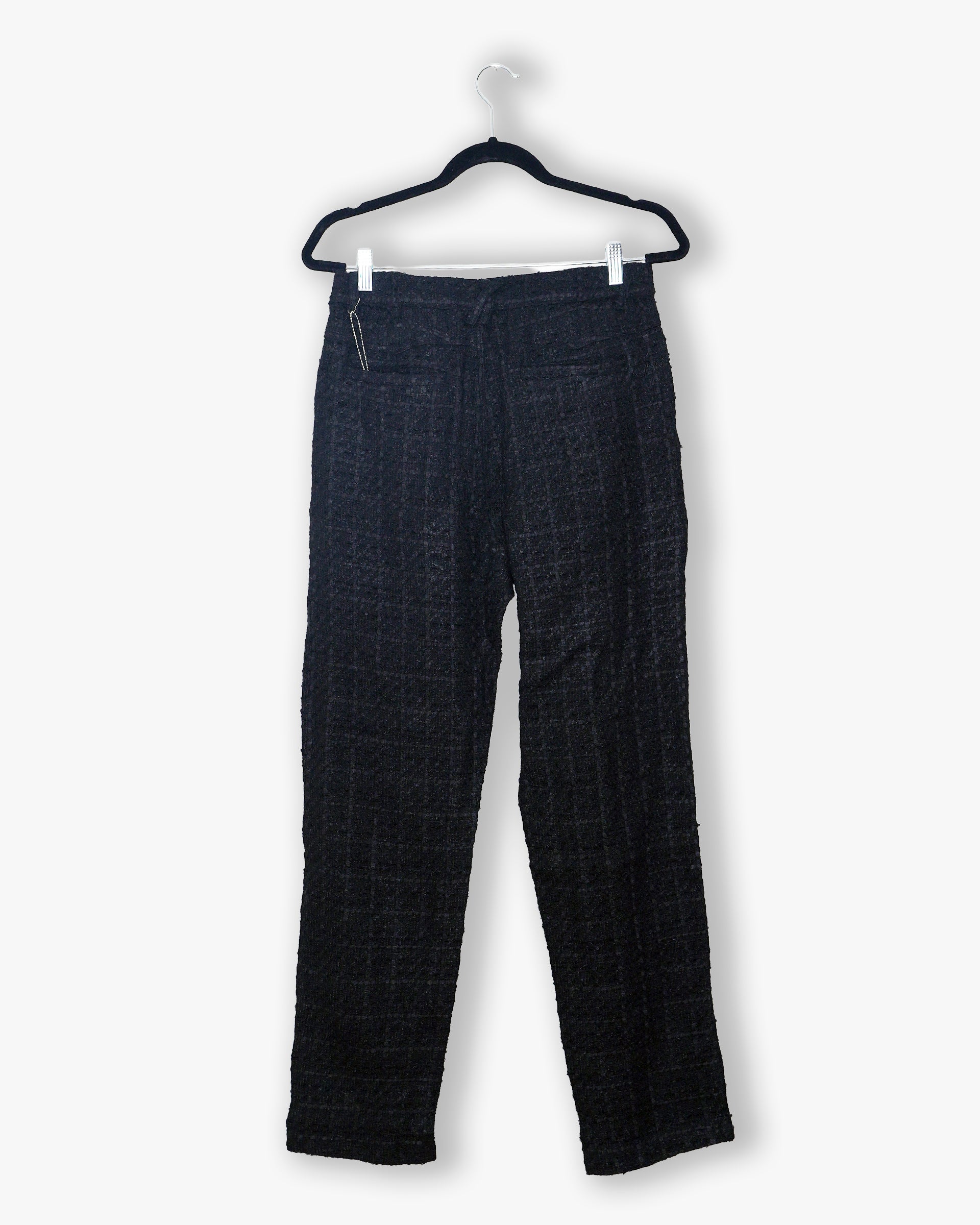 [#205] : Straight Trousers - Tweed Black - S