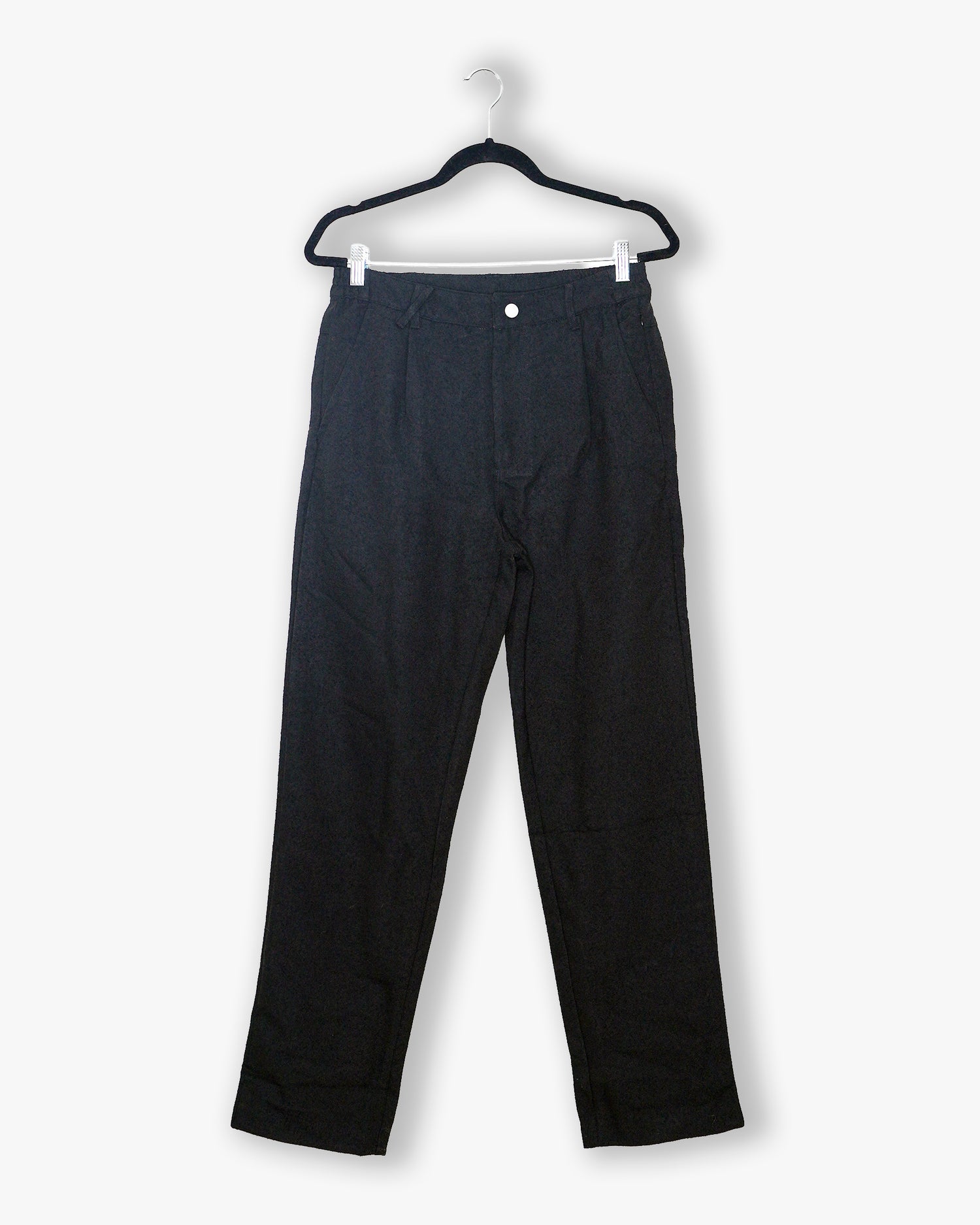 [#206] : Straight Trousers - Lint Black - S