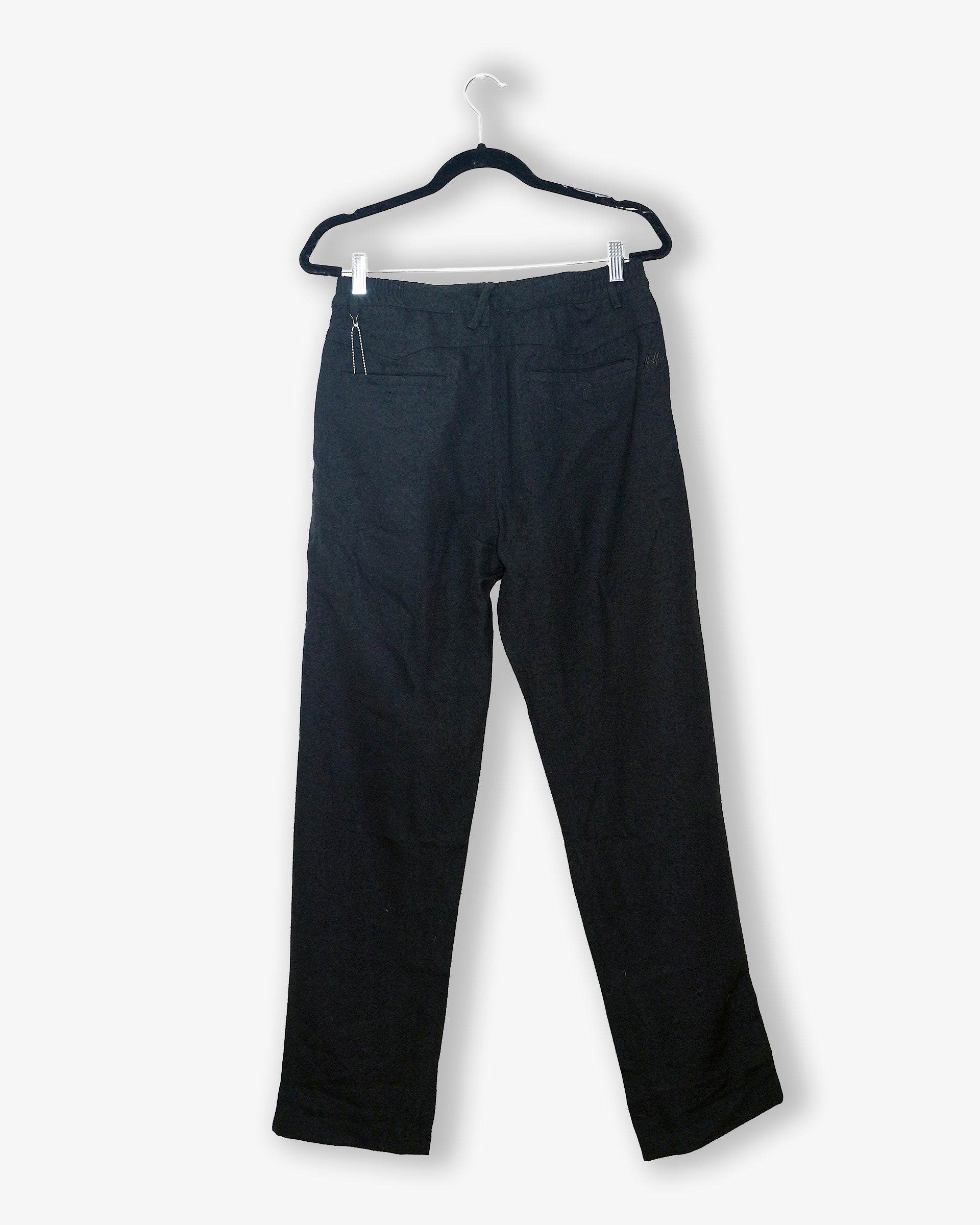 [#206] : Straight Trousers - Lint Black - S
