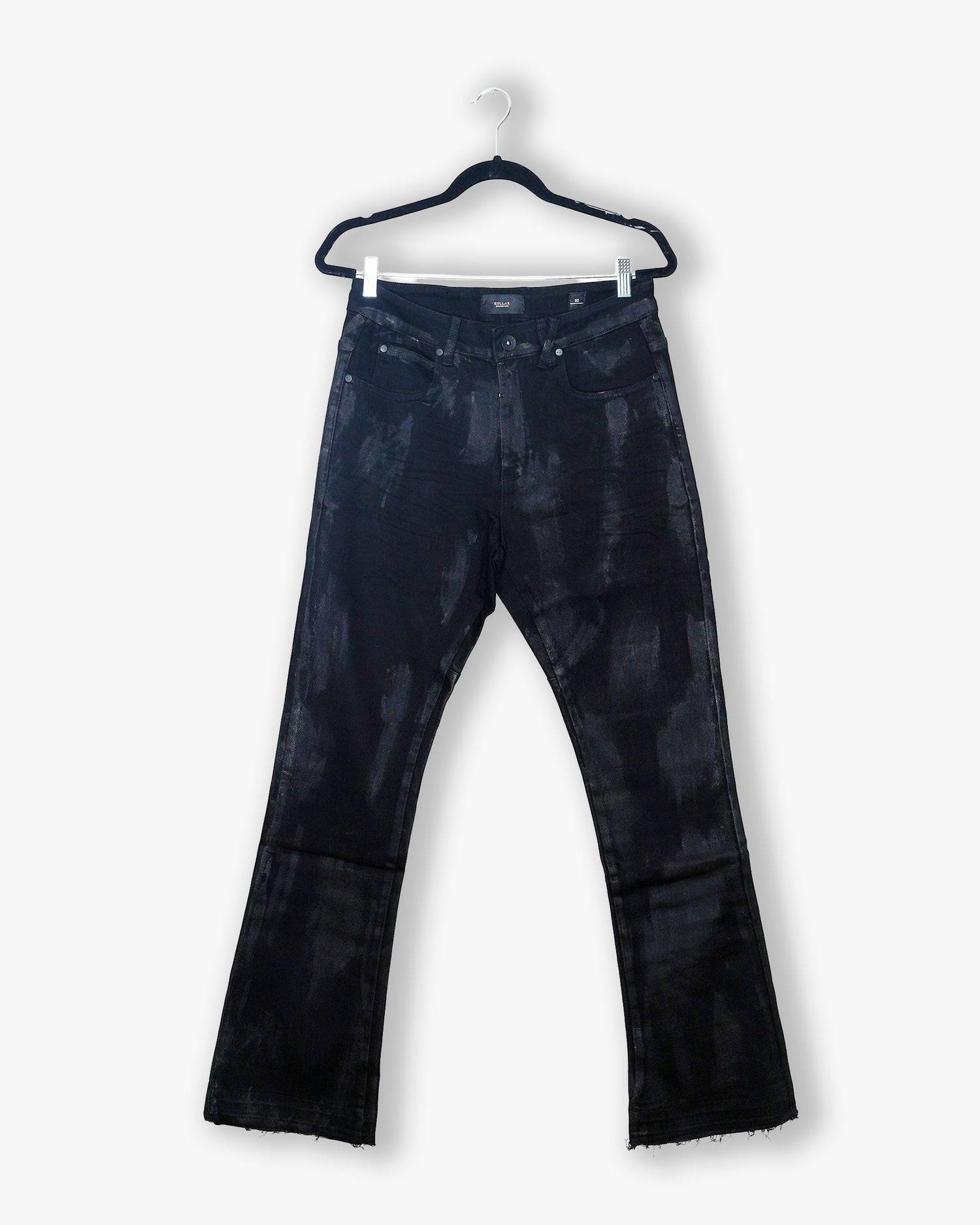 [#222] : Relaxed Flared Fit Denim - Wax Black - 32