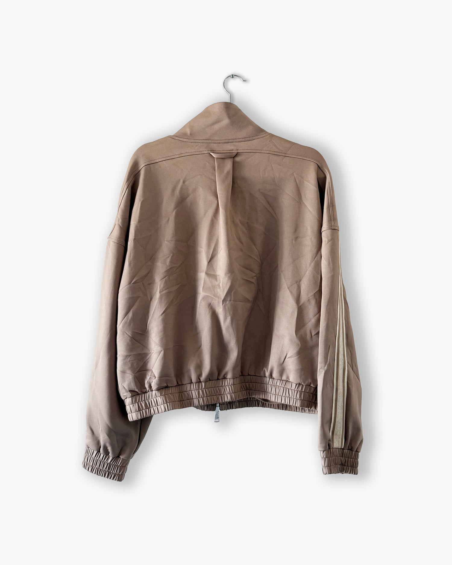 [#231] : Cropped Relaxed Track Jacket – Tan – L