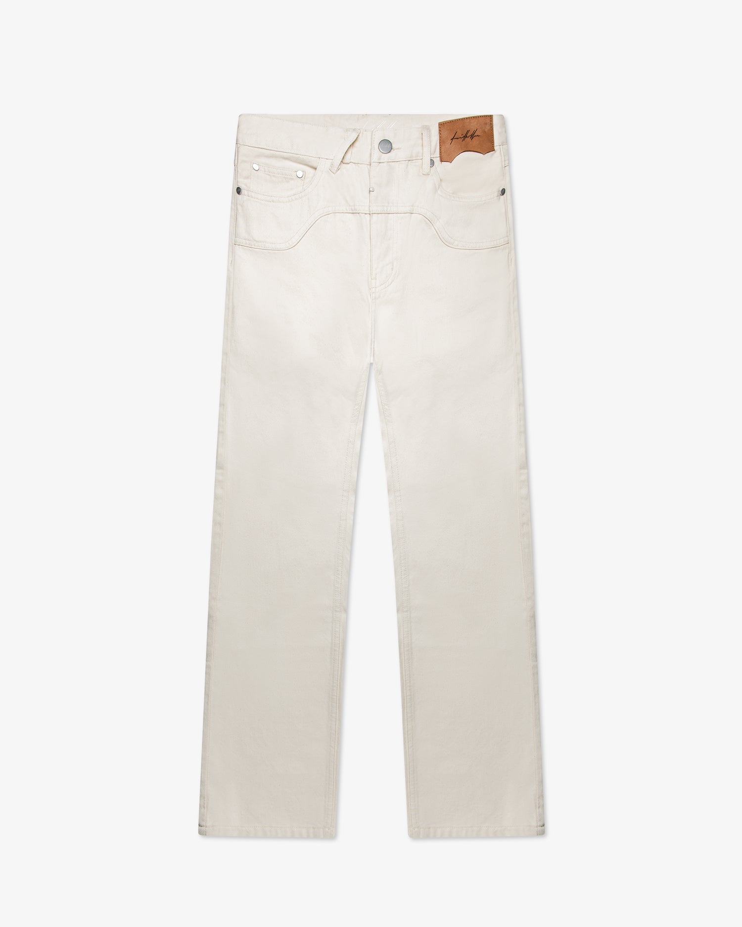 [#142] : Straight Fit Denim – Off White – 30