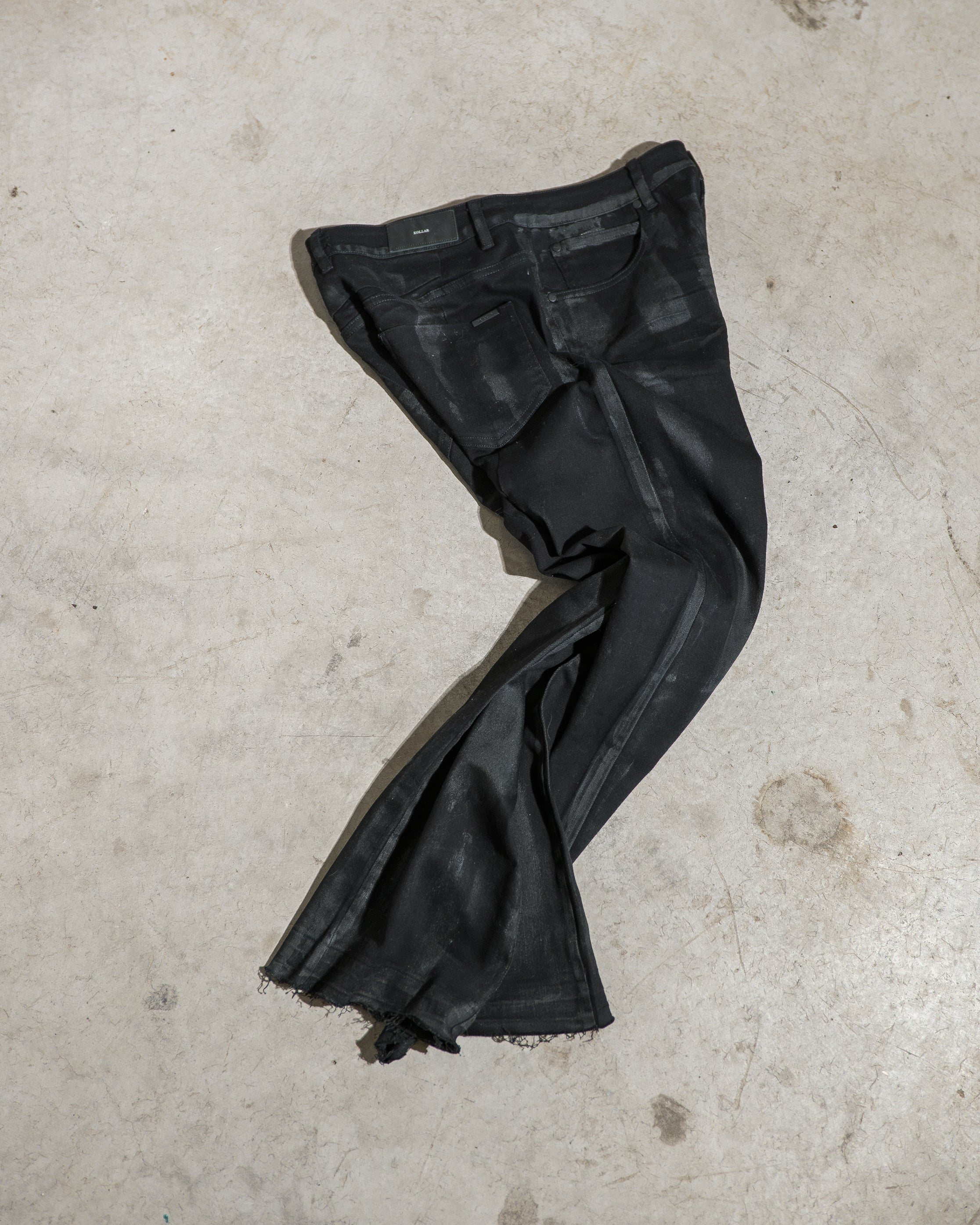 Straight Flares Denim: Midnight Wax Black