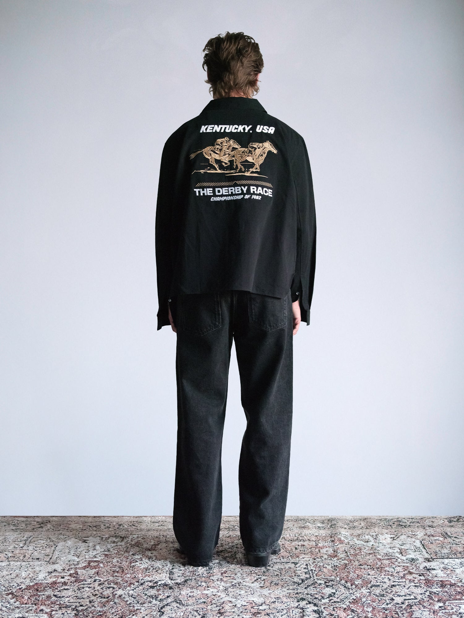 Derby Racer - LS Box Button Down : Black - BDK
