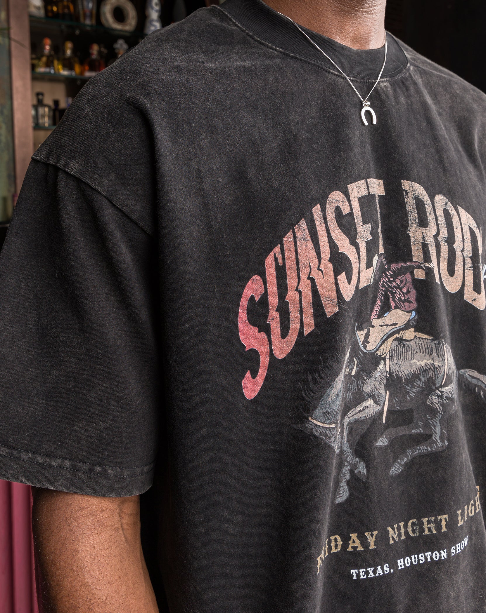 The Sunset Rodeo Crop Tee : Vintage Black