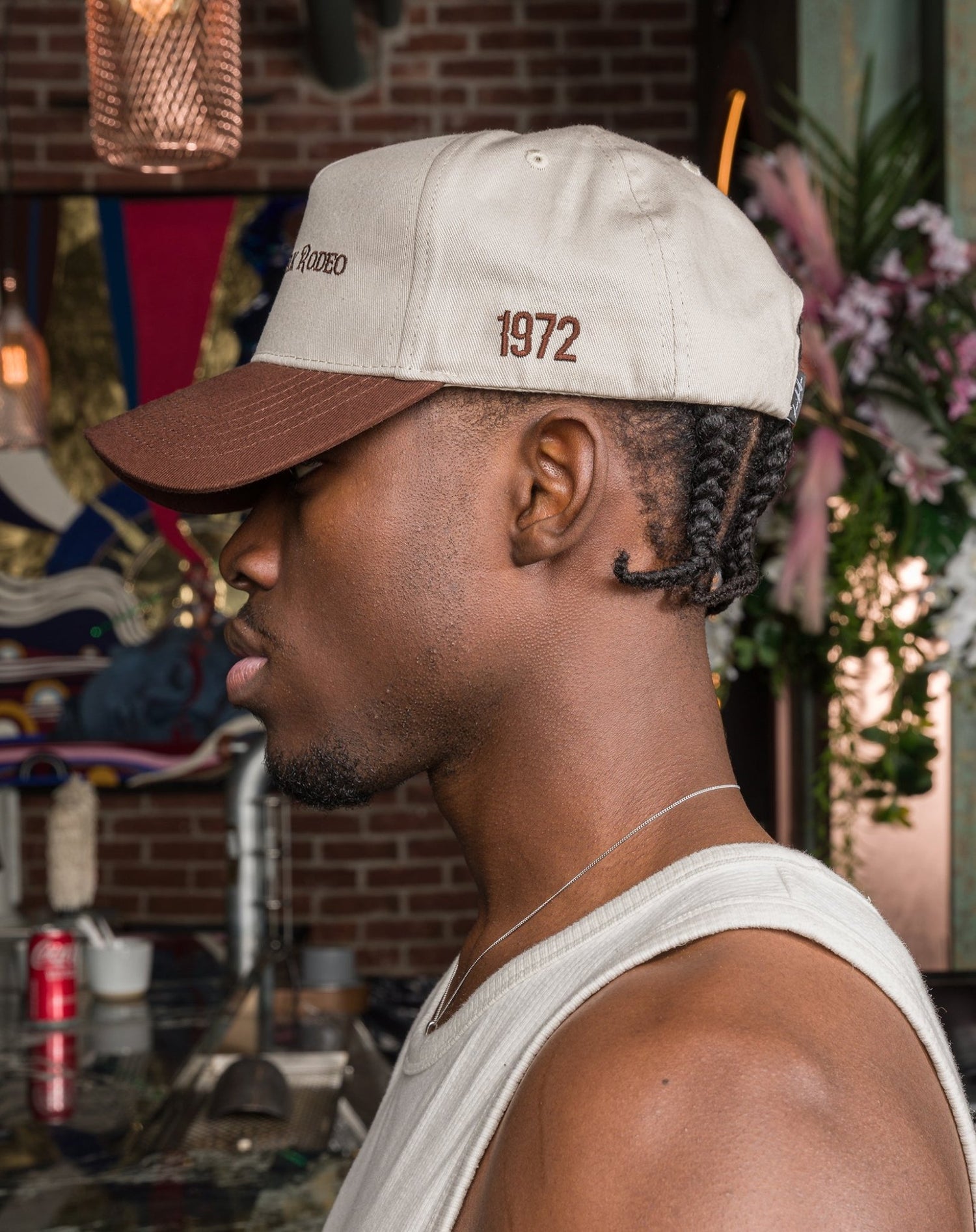 Heartbreak Rodeo Hat : Off White/Chocolate Brown - BDK