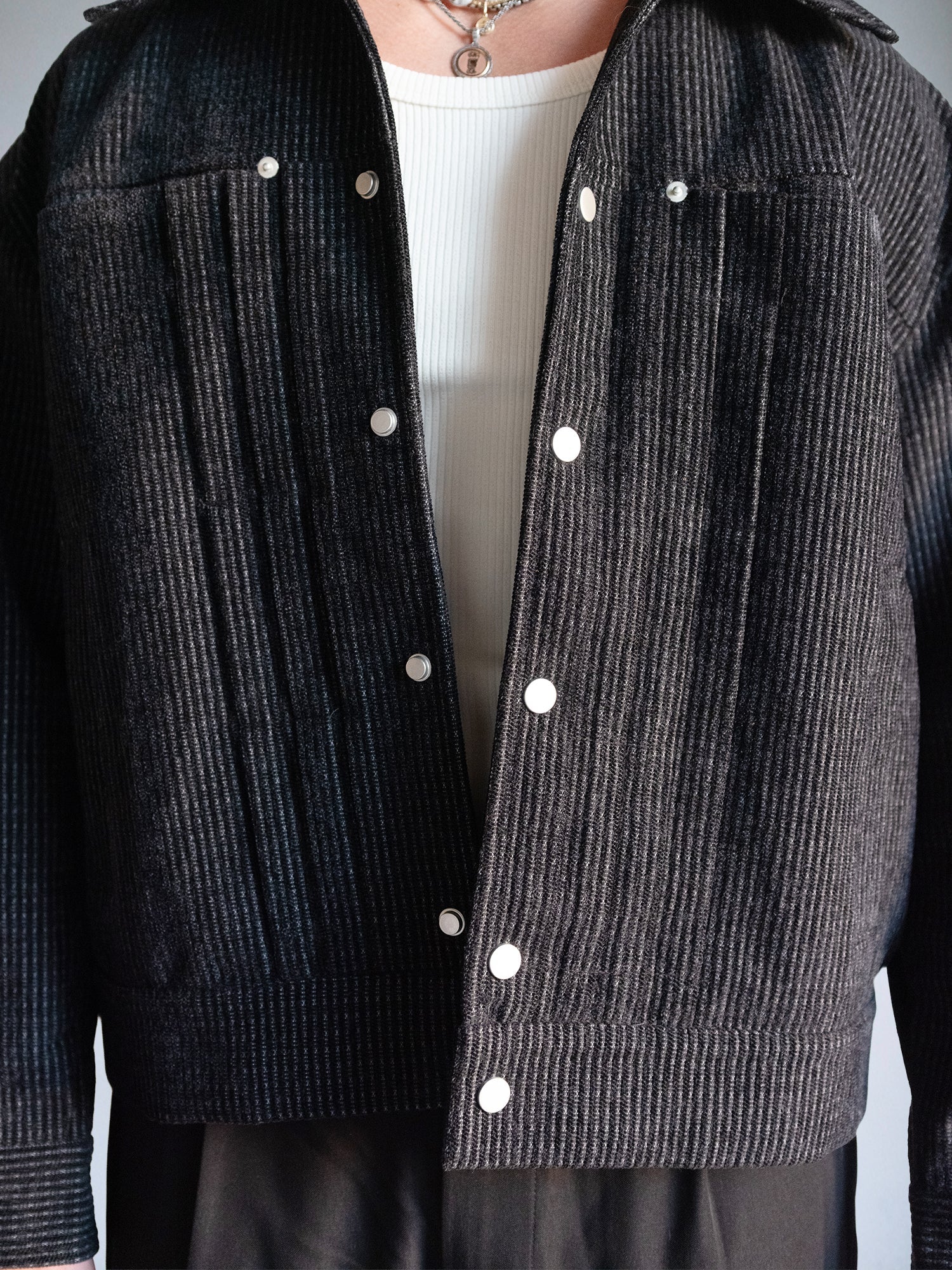 Oversize Black Cotton Trucker Jacket : Black Denim - BDK