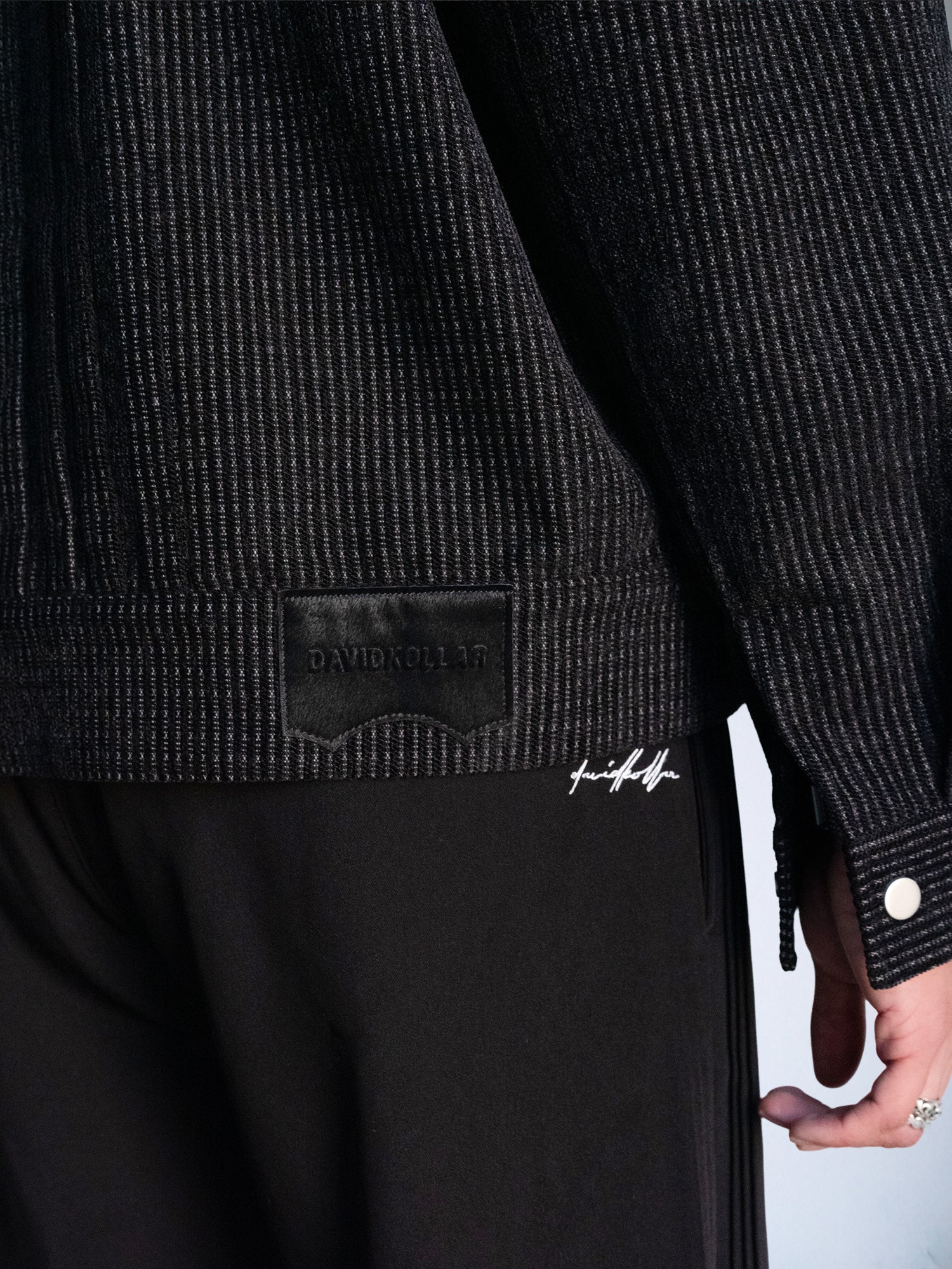 Oversize Black Cotton Trucker Jacket : Black Denim - BDK