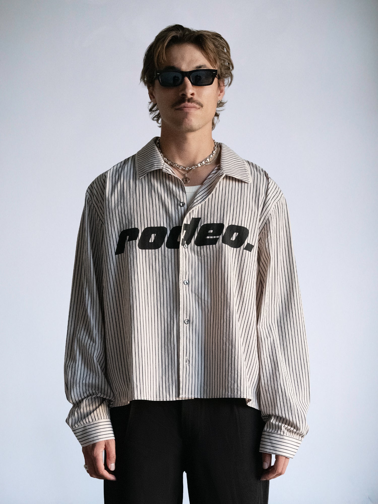 Rodeo - LS Box Button Down : Off White Pinstripe - BDK