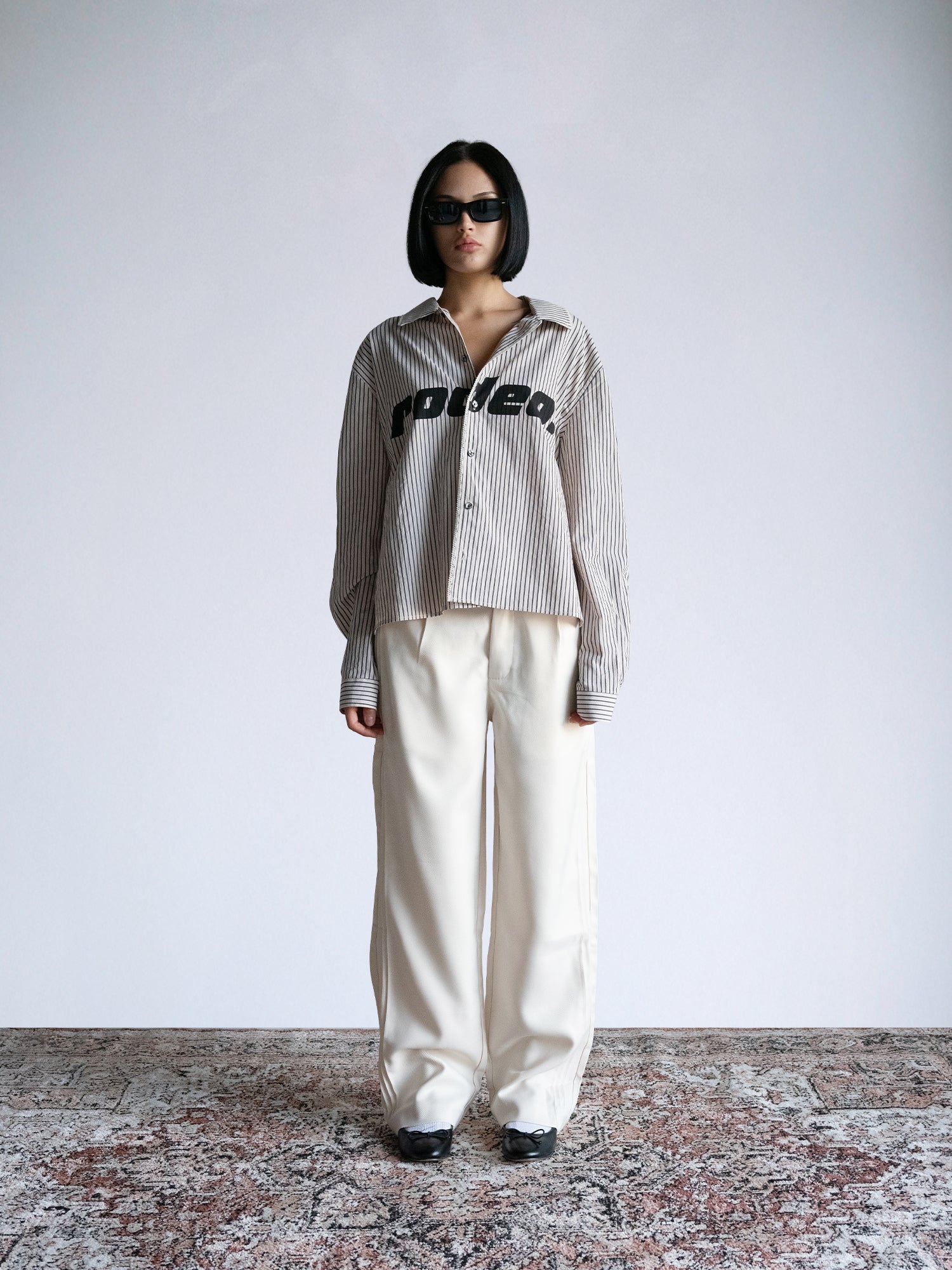 Rodeo - LS Box Button Down : Off White Pinstripe - BDK