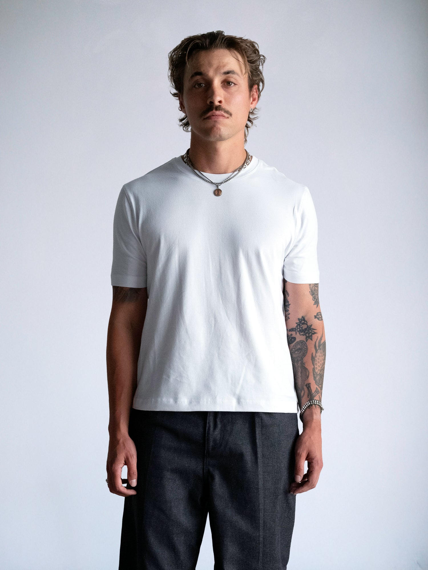 The Crew Fitted Tee : White - BDK