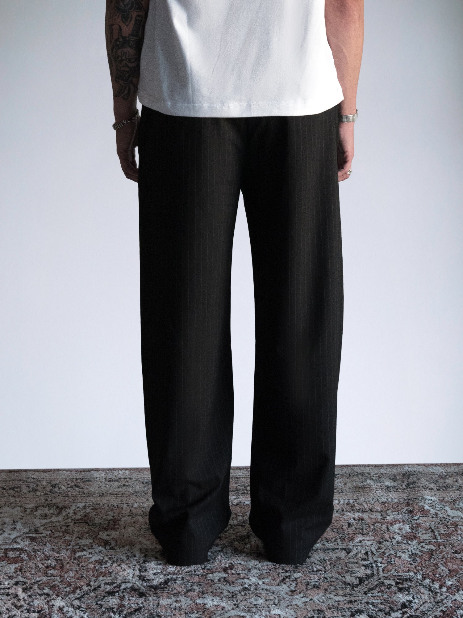 The Flow Trousers : Black Pinstripe - BDK