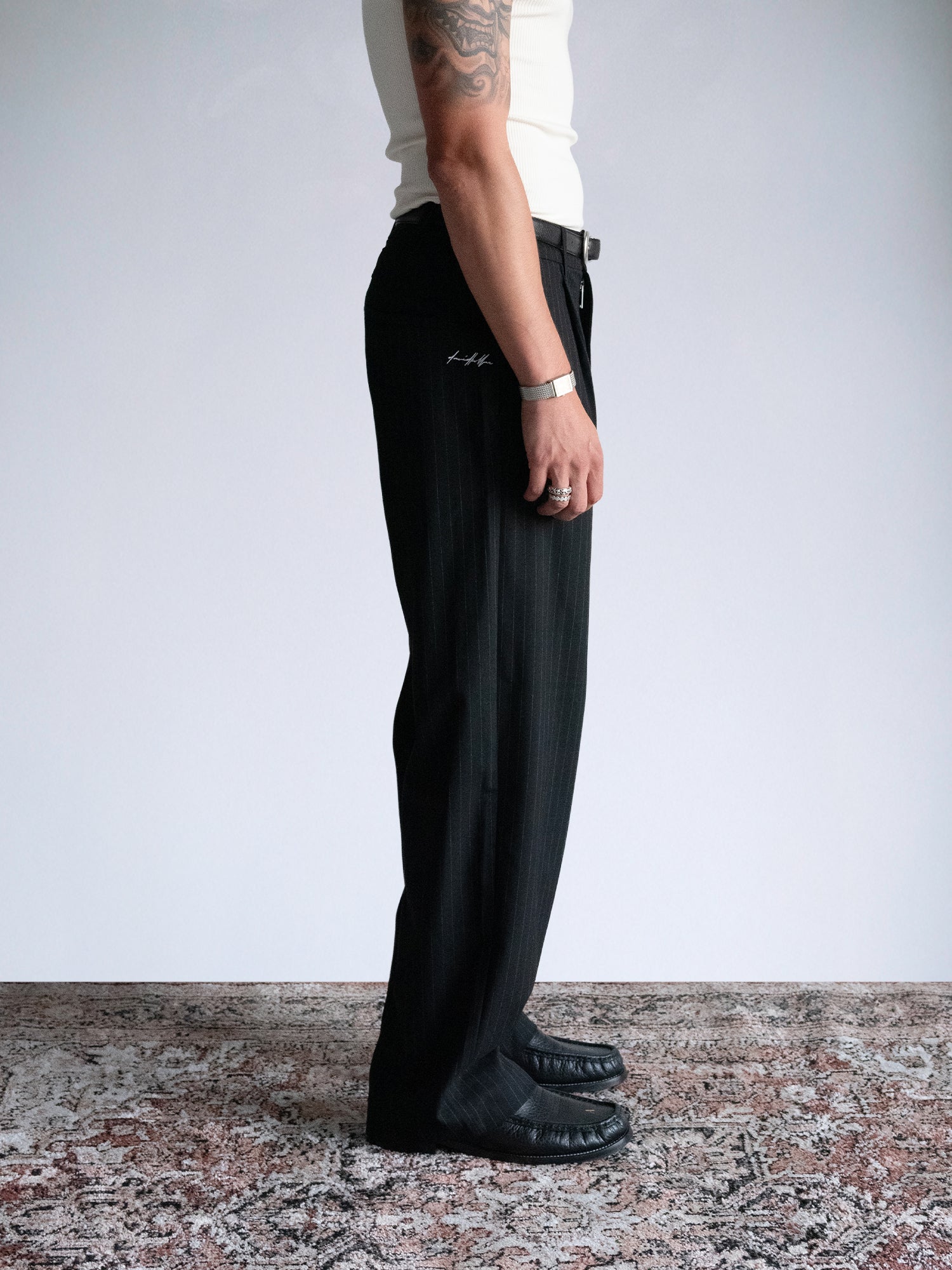The Flow Trousers : Black Pinstripe - BDK