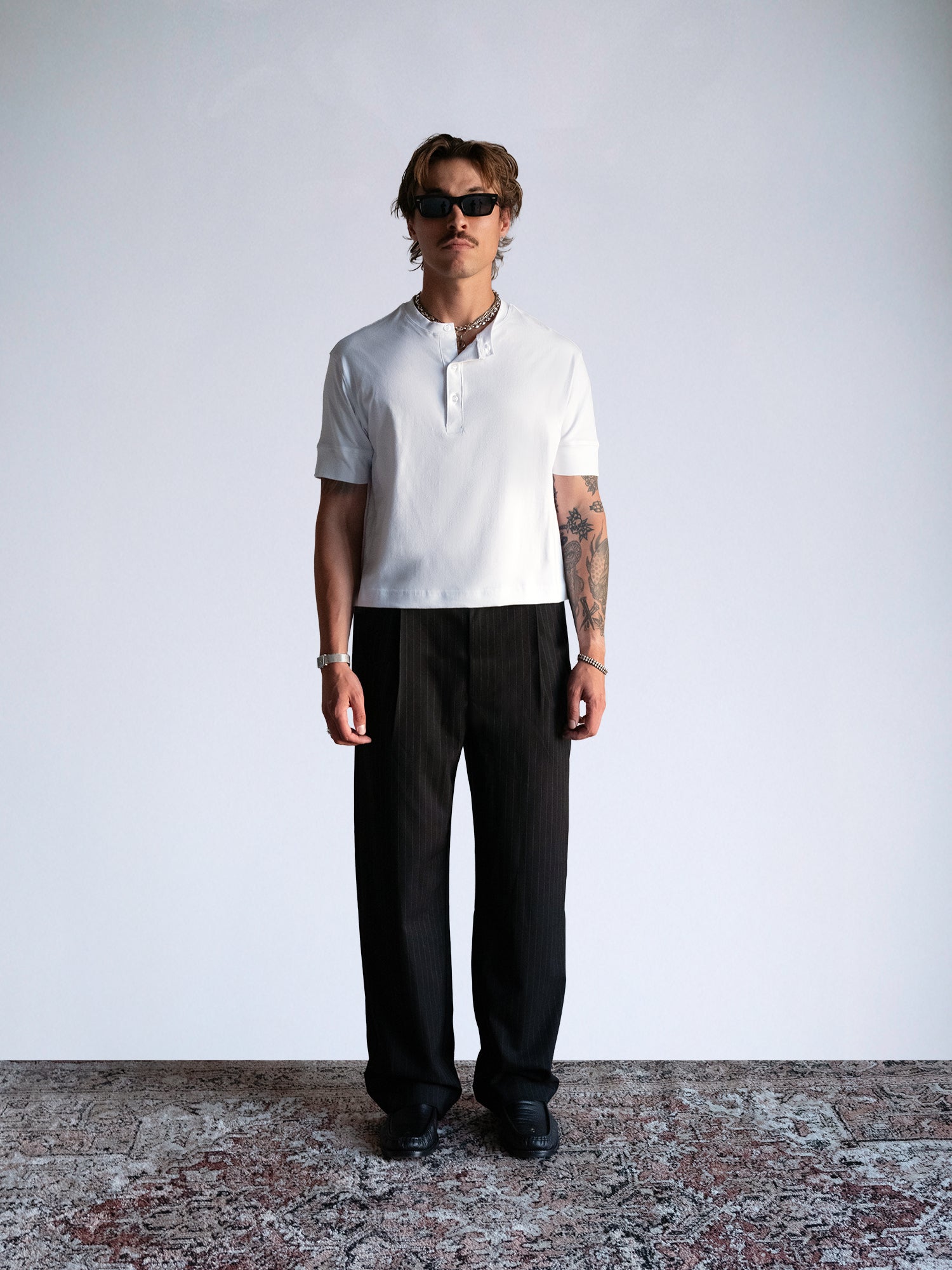 The Flow Trousers : Black Pinstripe - BDK