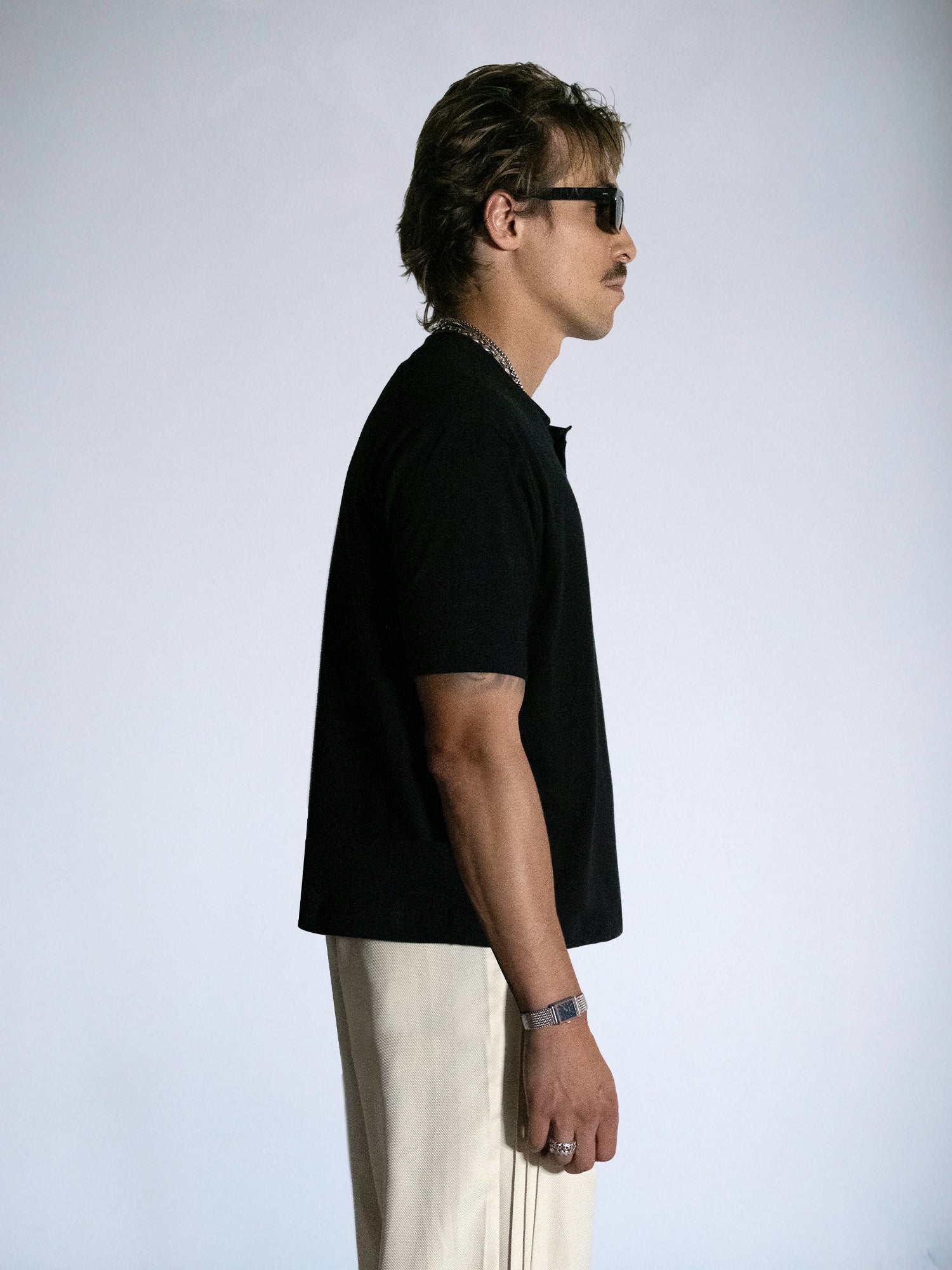 The Henley Fitted Tee : Black - BDK