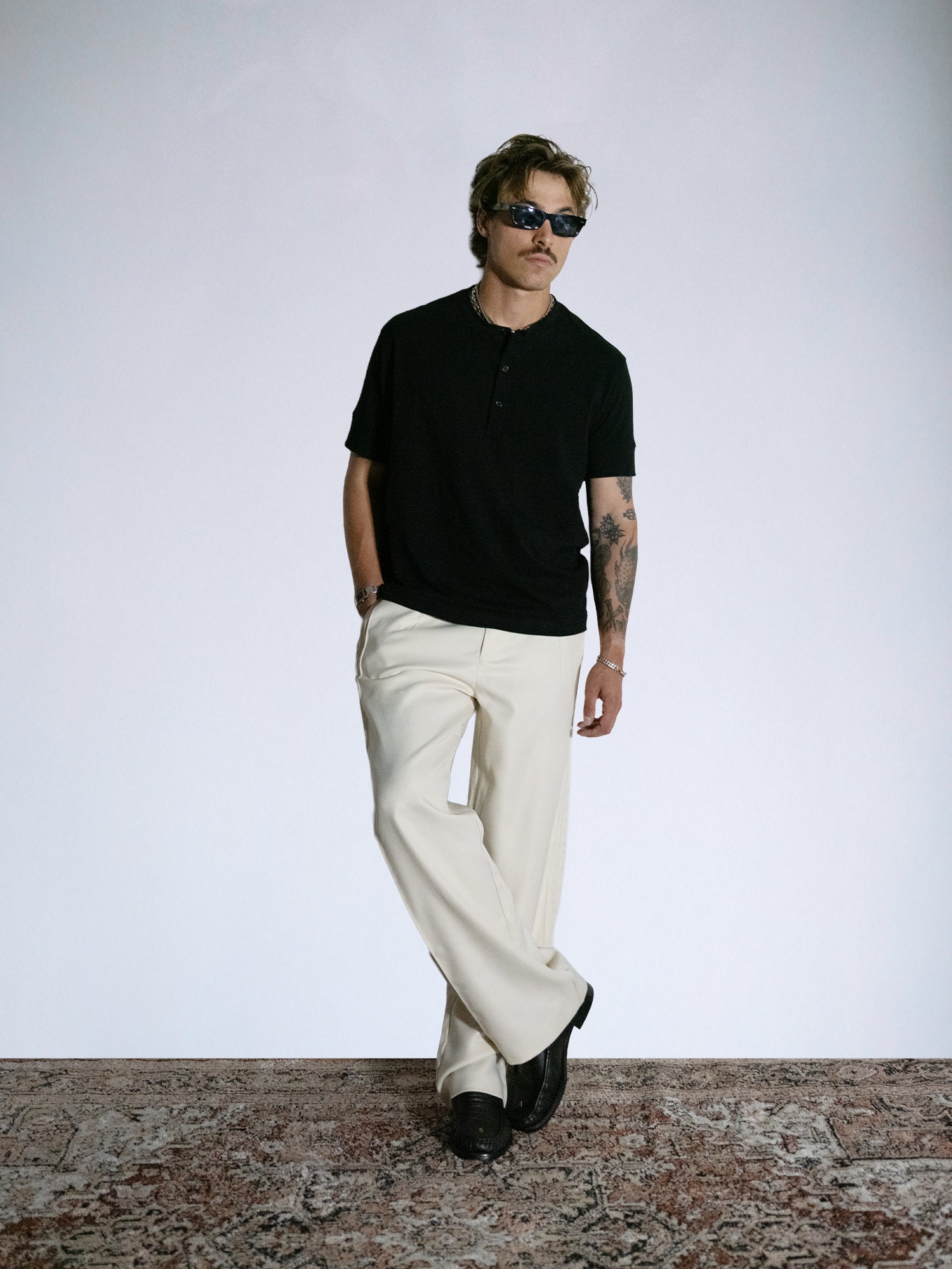 The Henley Fitted Tee : Black - BDK