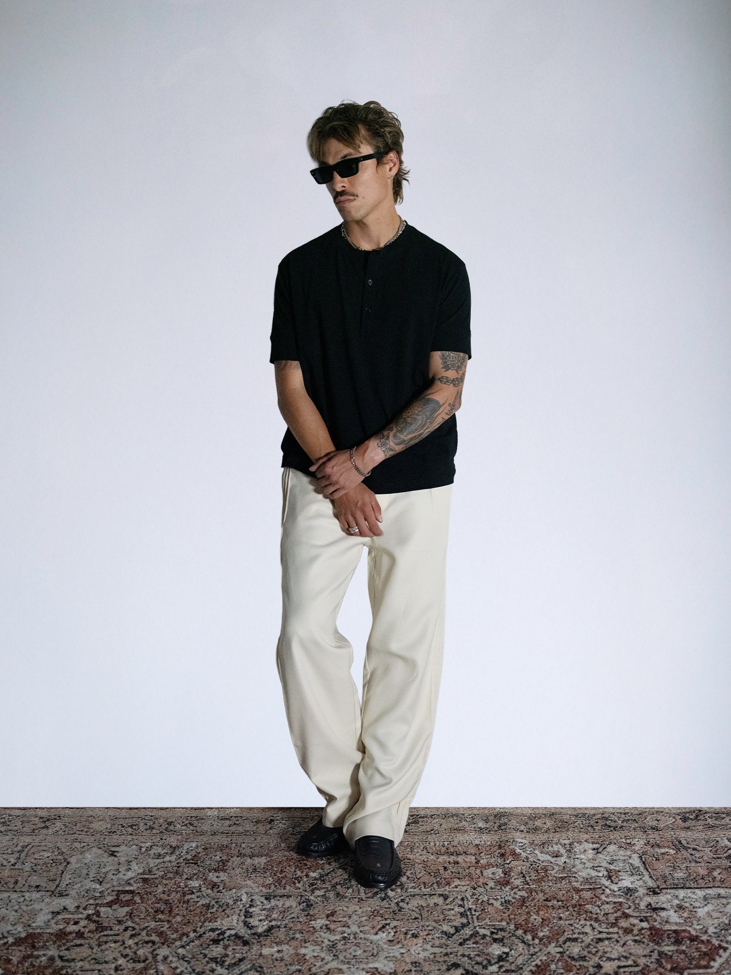 The Henley Fitted Tee : Black - BDK