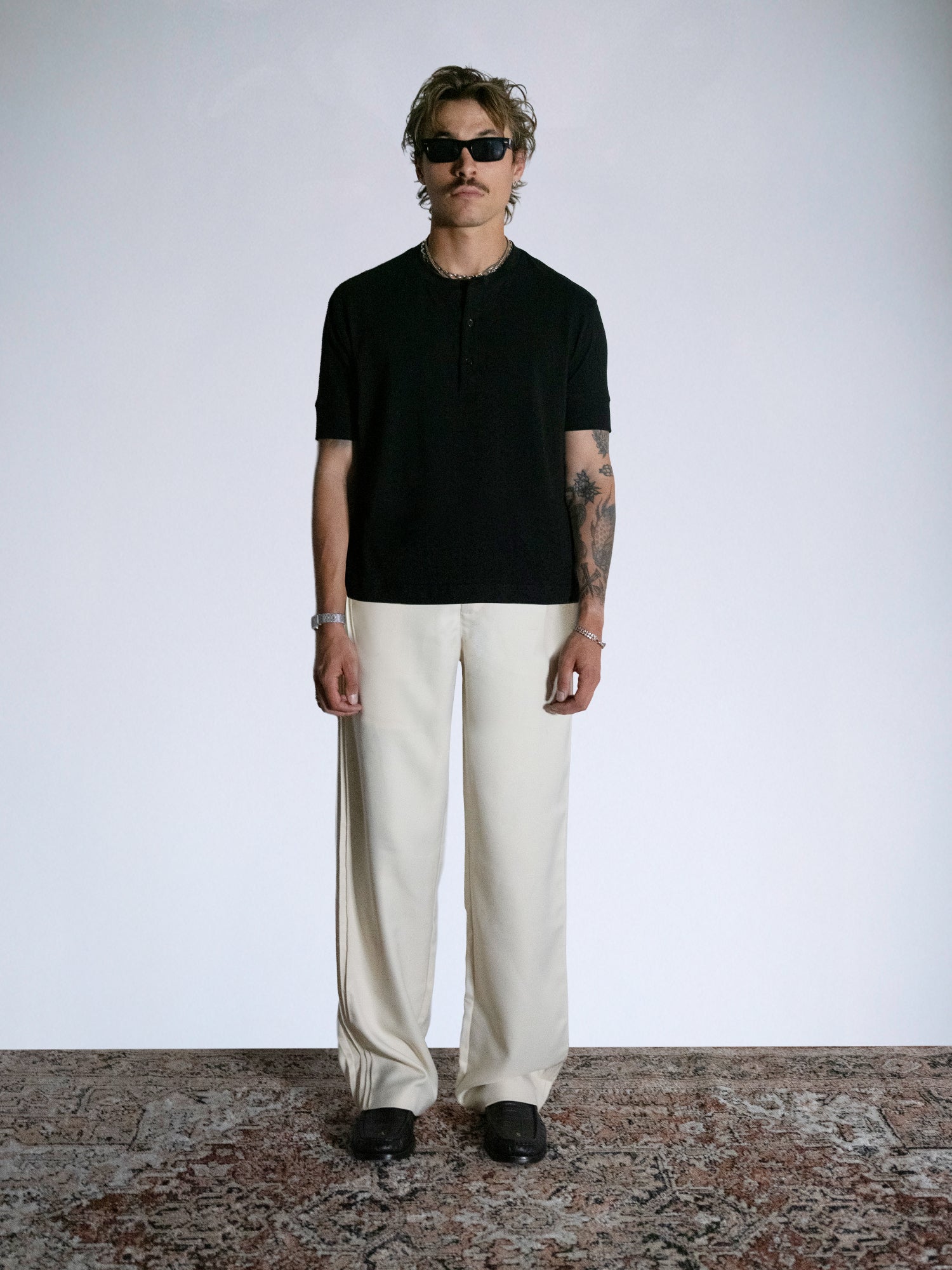 The Henley Fitted Tee : Black - BDK